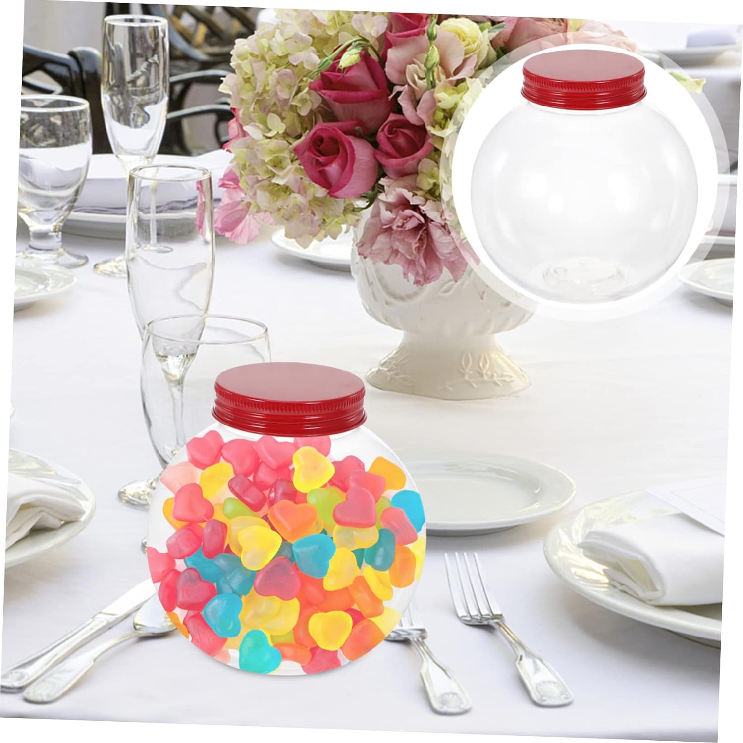 5pcs Shaped Candy Jar Lids for Christmas Party Treats and Snacks