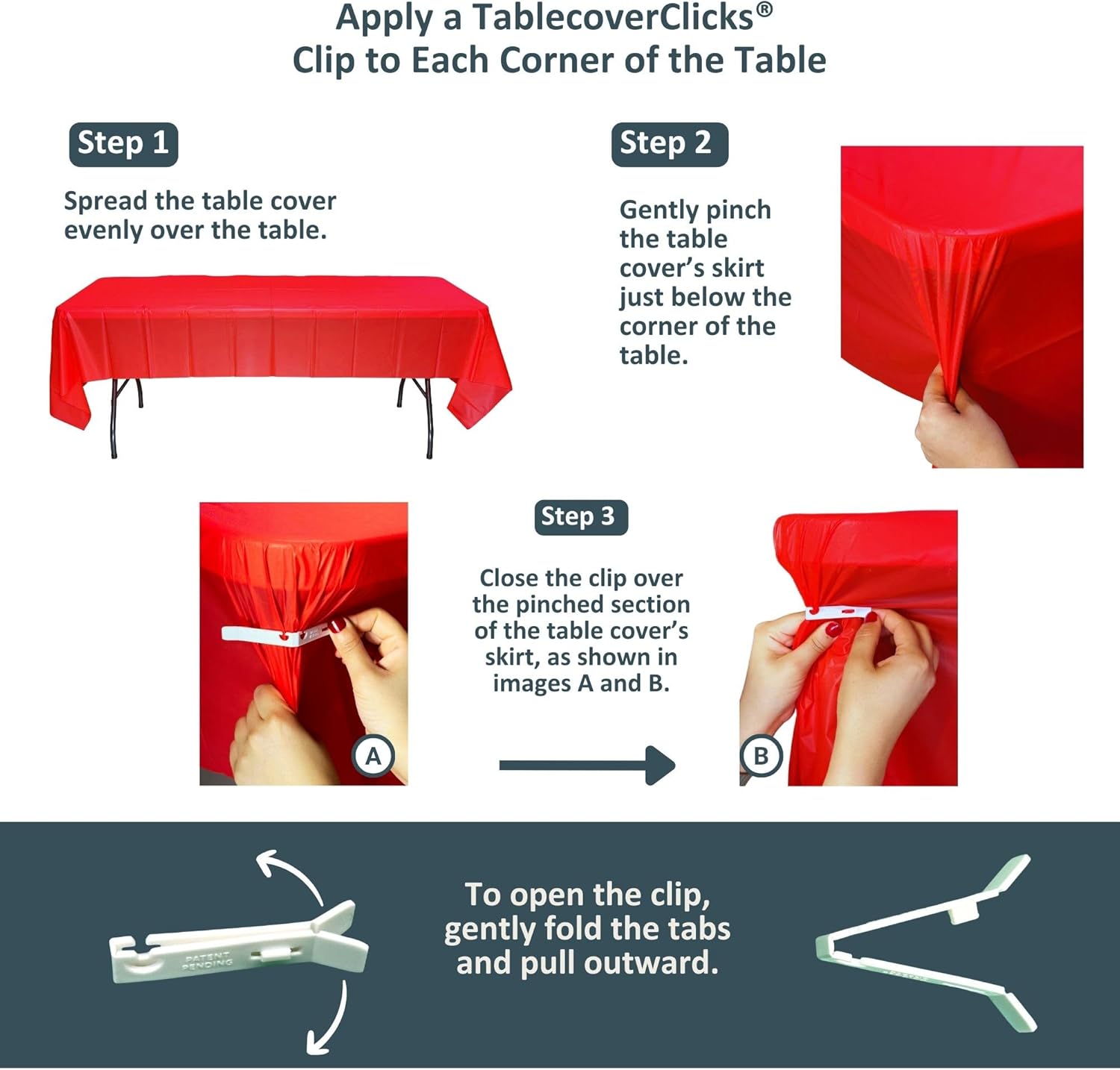 32 Pack Table Cover Clips for Plastic Tablecloths - Party Decor