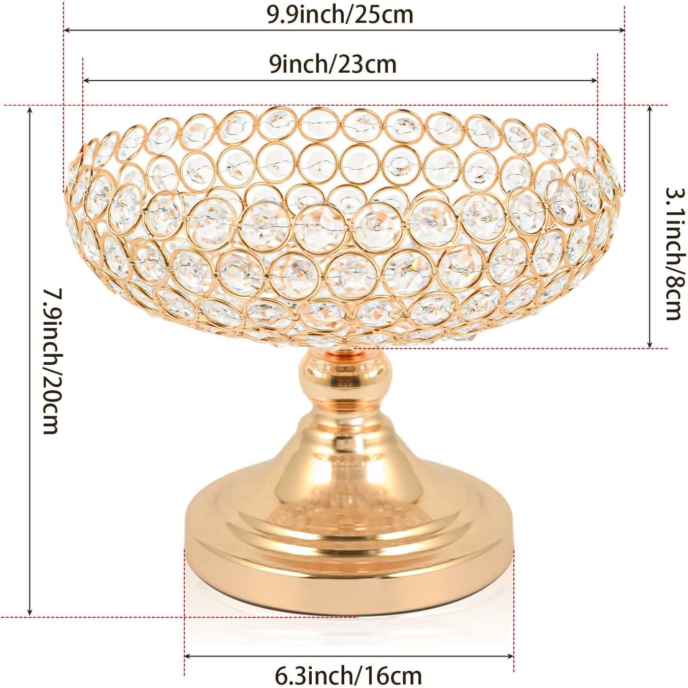 Elegant Hollow-Carved Crystal Fruit Bowl 1PC