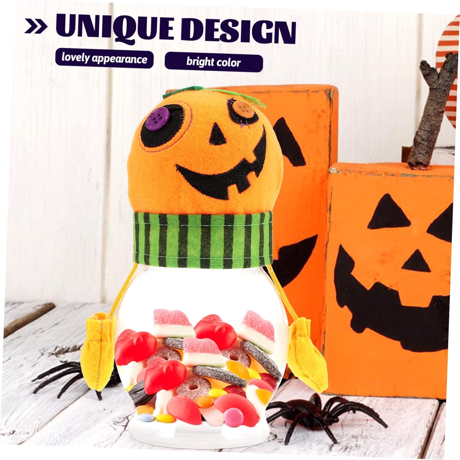 Halloween Candy Jar Creative Pumpkin Design Candy Server for Party Favors and Treats