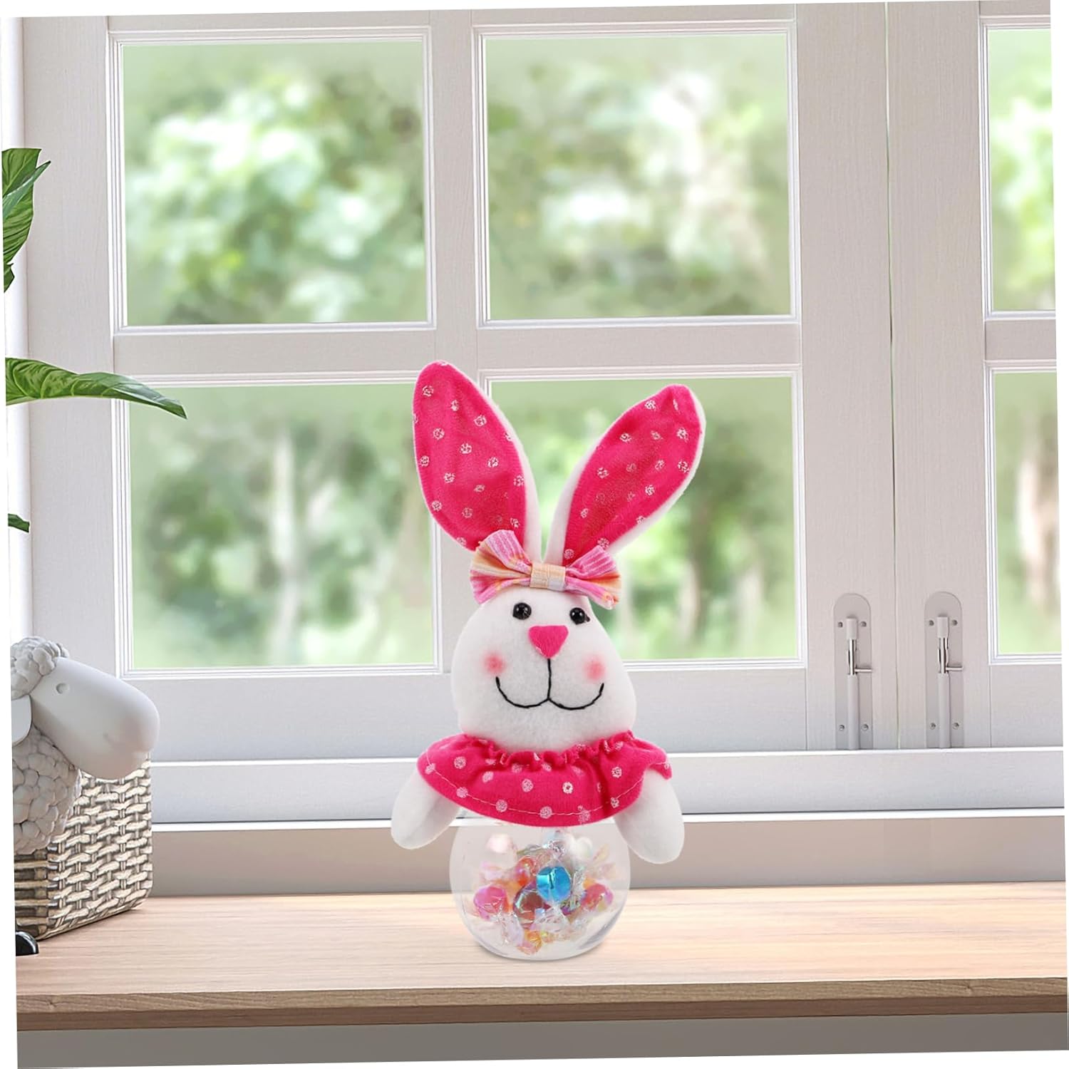 Kisangel Easter Bunny Candy Jar with Airtight Lid