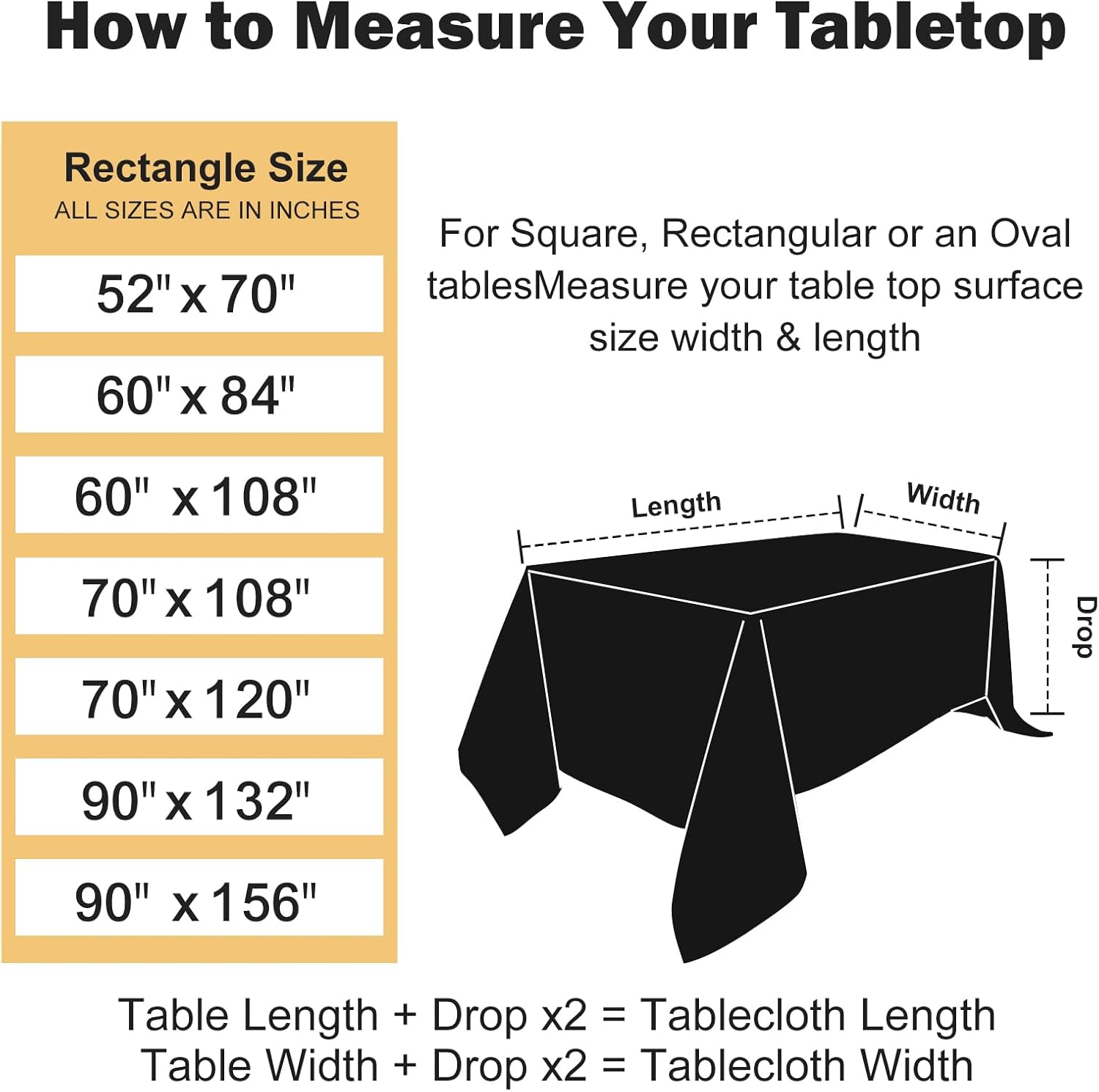 6 Pack 70x120-Inch Rect White Tablecloths Reusable