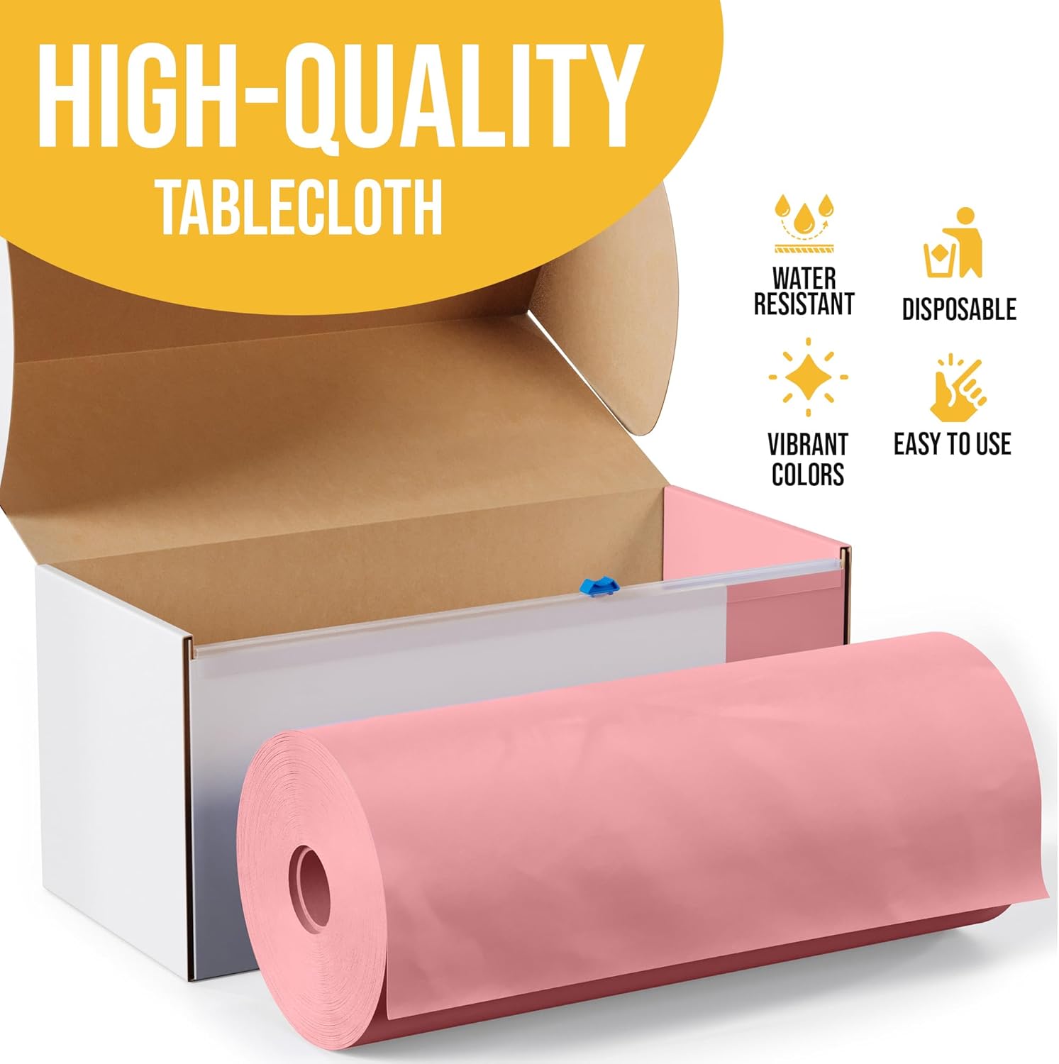 Exquisite Pink Plastic Table Cover Roll
