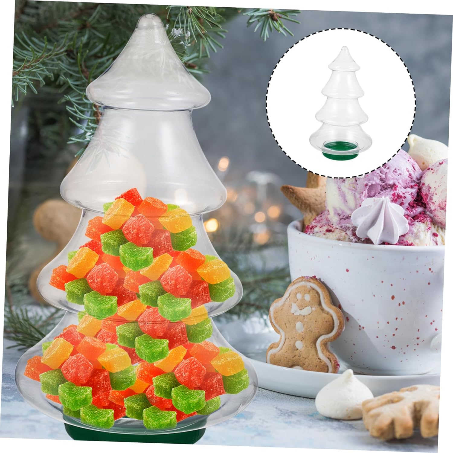 Christmas Tree Candy Storage Jar for Holiday Treats