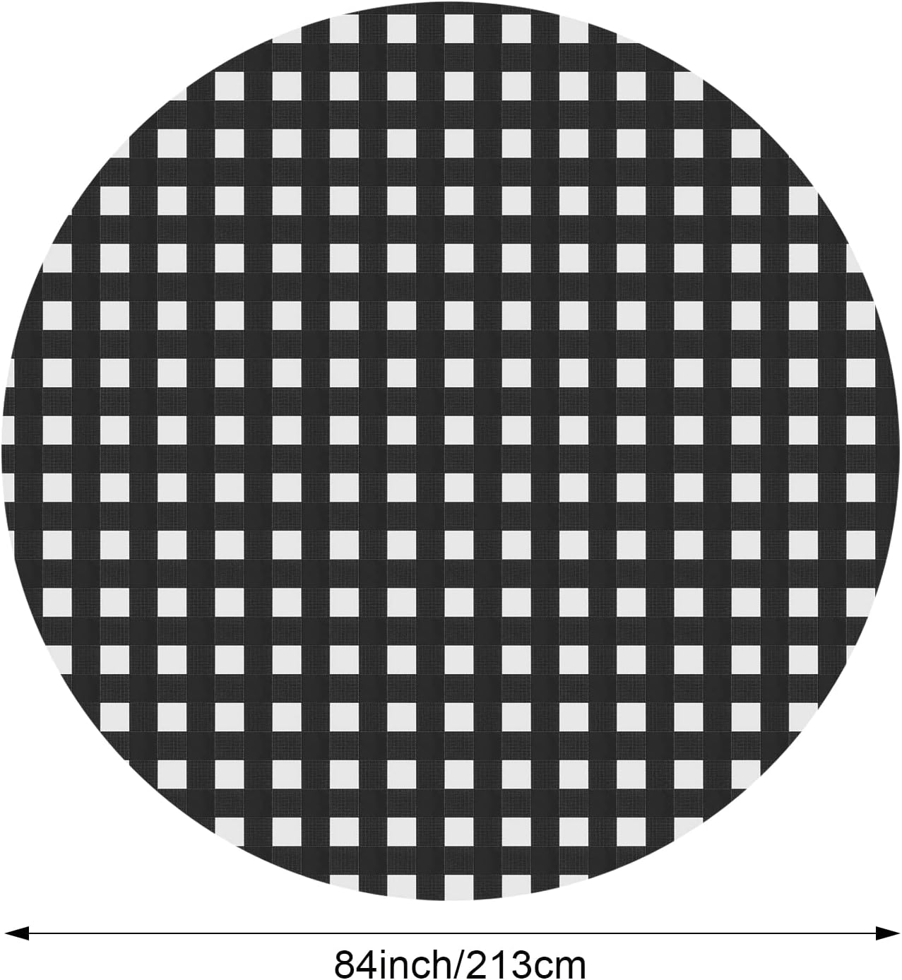 Disposable Checkered Round Tablecloth 84 Buffalo Plaid 6 Pieces