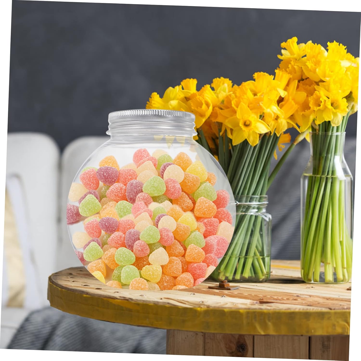 NUOBESTY 5pcs Christmas Candy Jars with Ball Shape Design