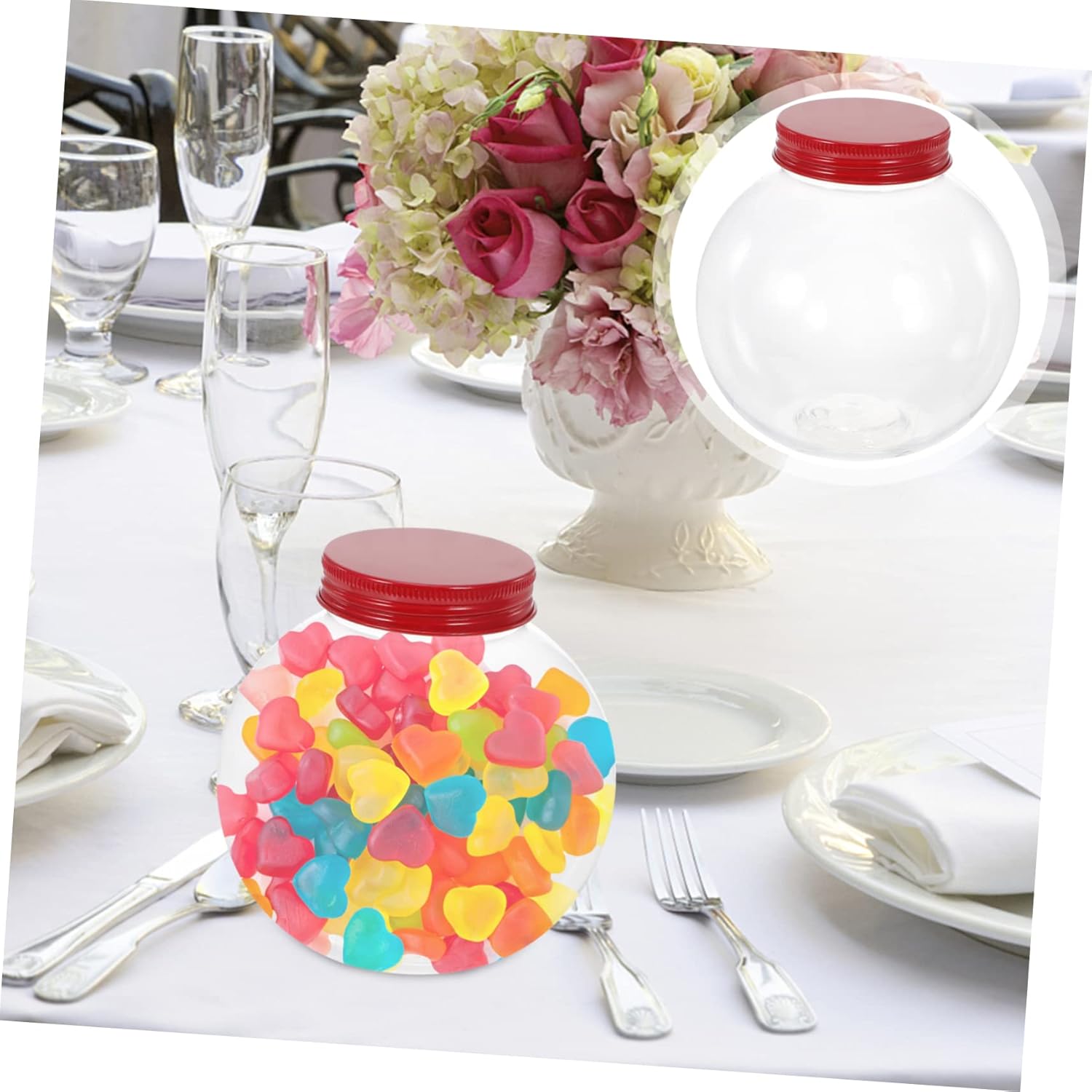 5pcs Shaped Candy Jar with Seal Lid for Christmas Party Treats