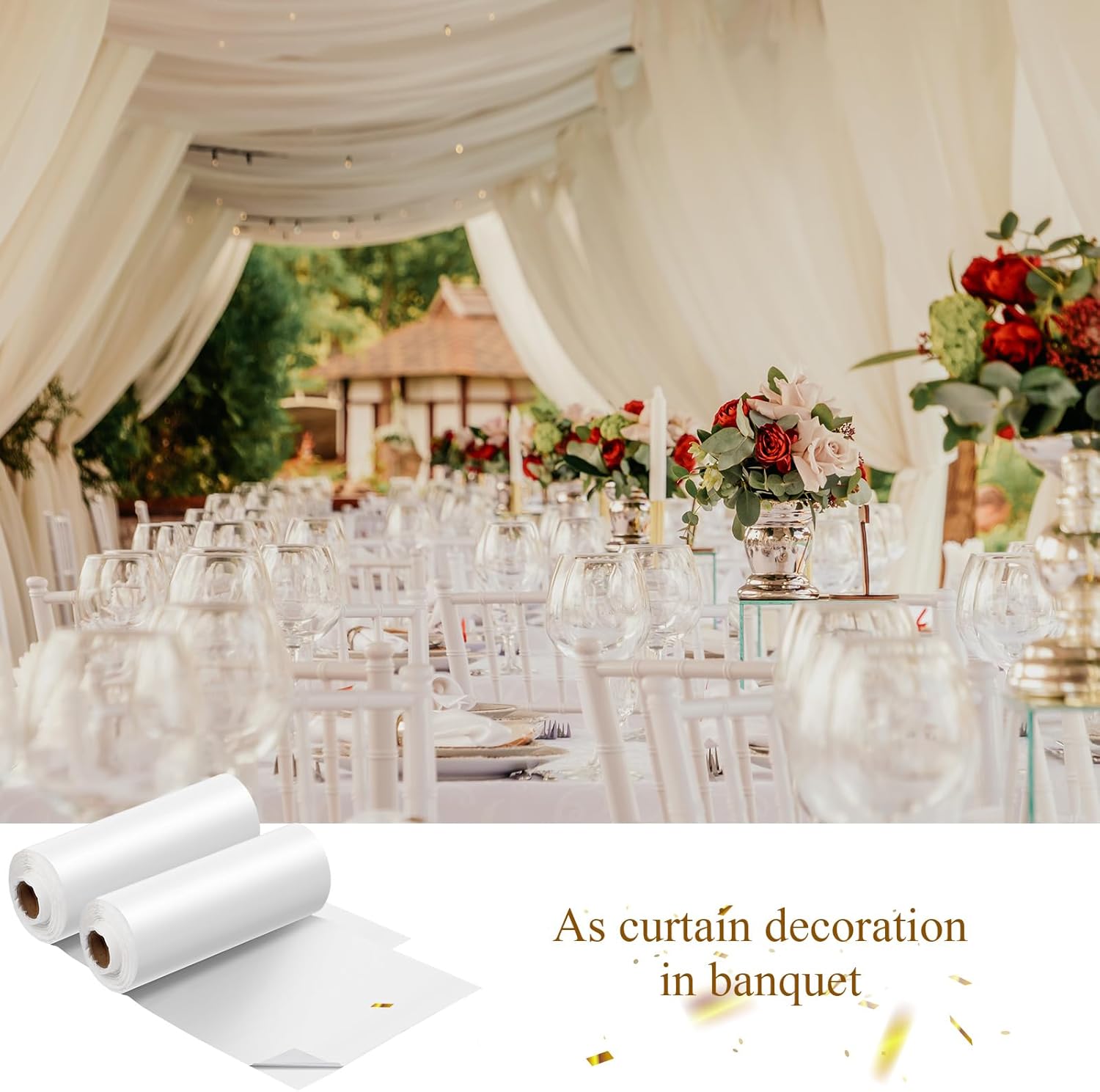 Moukeren 40 x 100 Plastic Tablecloth Roll