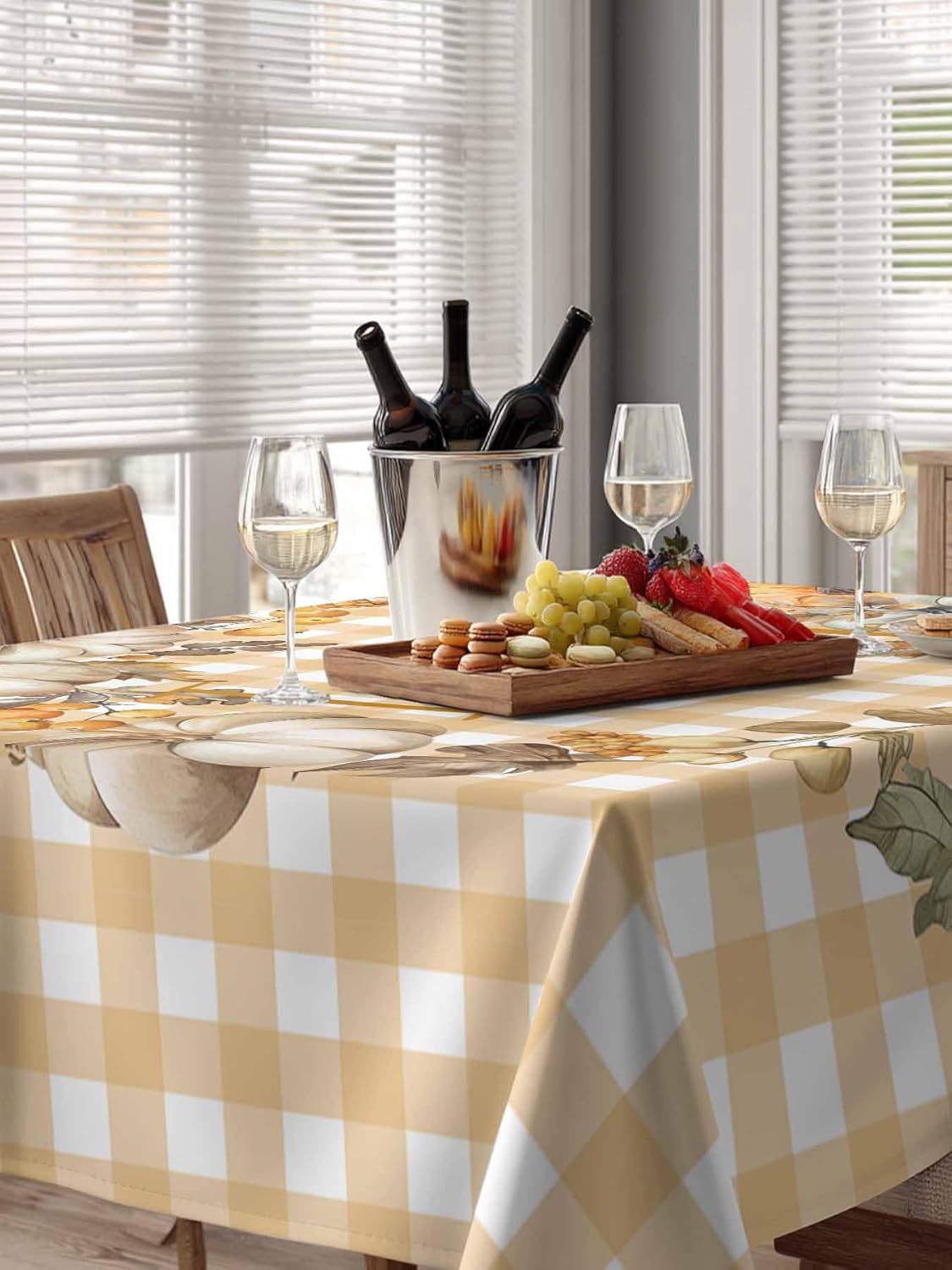 IDOWMAT Rectangle Table Cloth 60x102 Inch Waterproof Oil Proof for Thanksgiving and Fall Parties