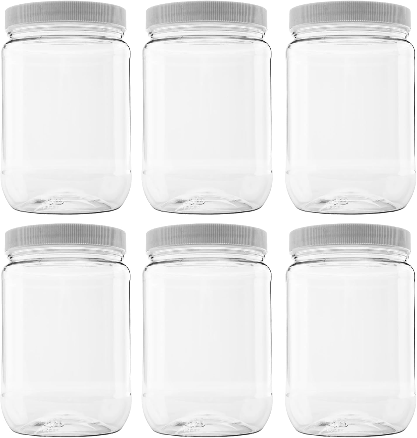 Plastic Storage Jars with Leak Proof Lids BPA Free 6 Pack
