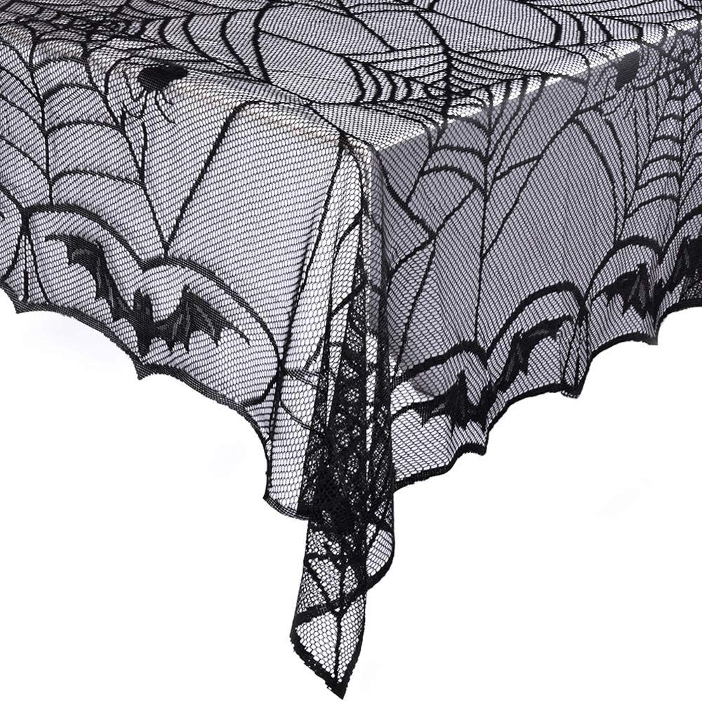 eZAKKA Halloween Table Cloth Black 48x96 Inch Rectangle