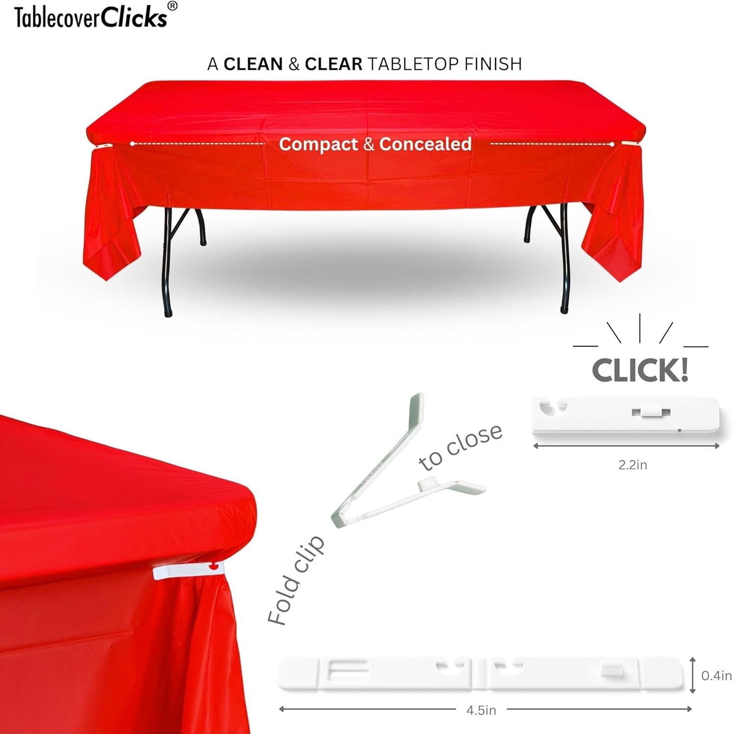 32 Pack Table Cover Clips for Plastic Tablecloths - Party Decor