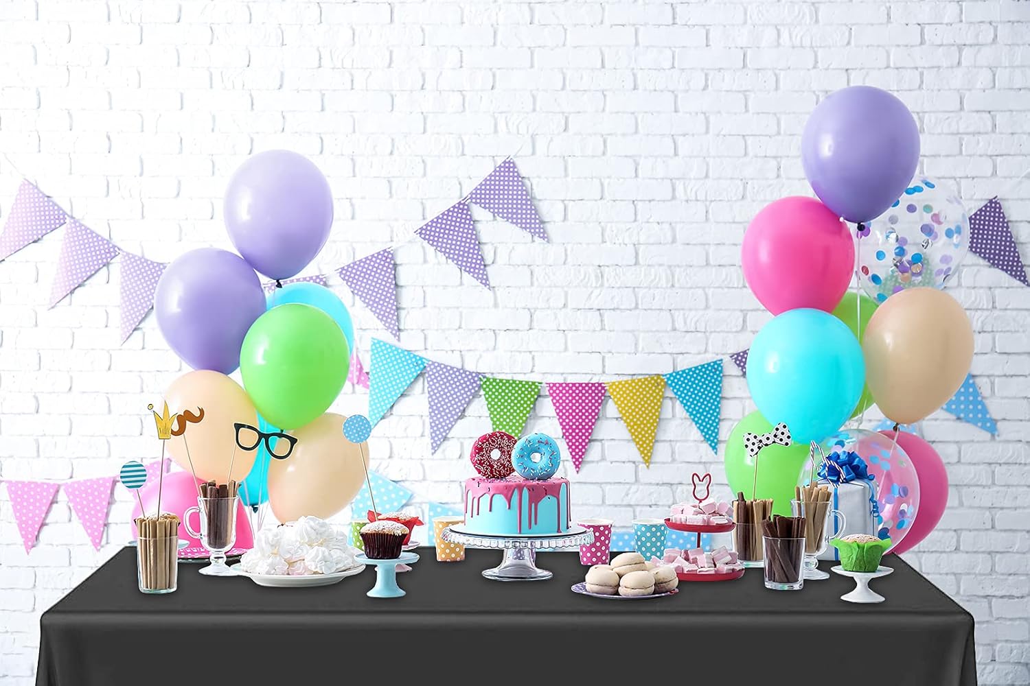 DecorRack 2 Pack Rectangular Tablecloths BPA-Free 54 x 108 Inch Black