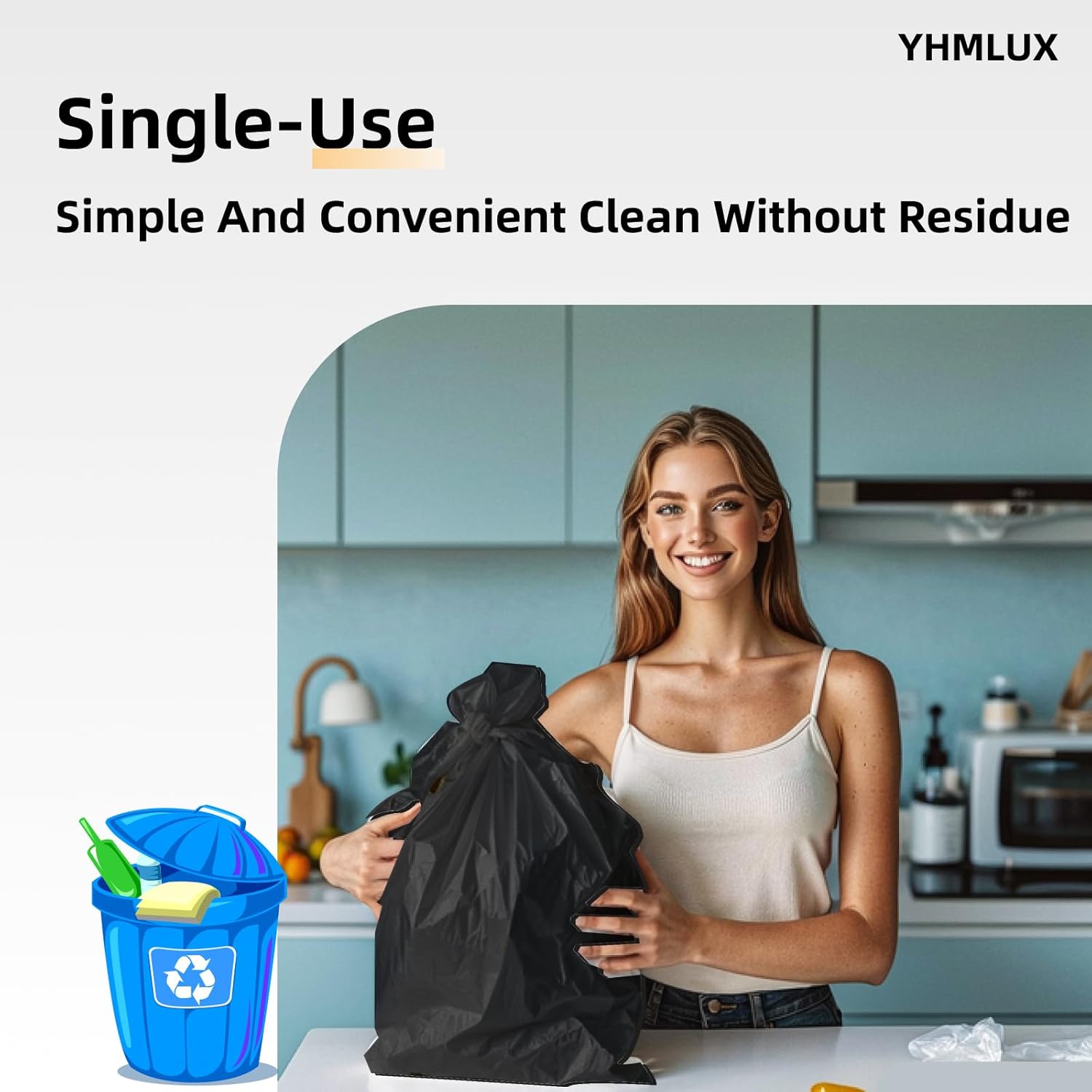 YHMLUX Disposable Table Cloth 12 Pack Black 54x108 Inch