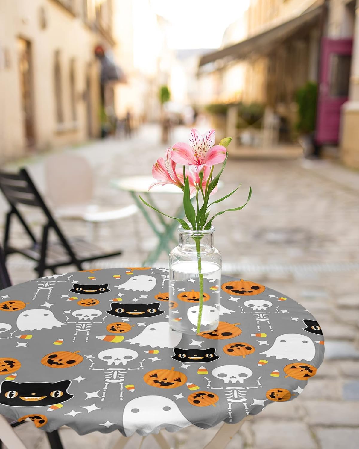 Halloween Fitted Round Tablecloth with Elastic Edge