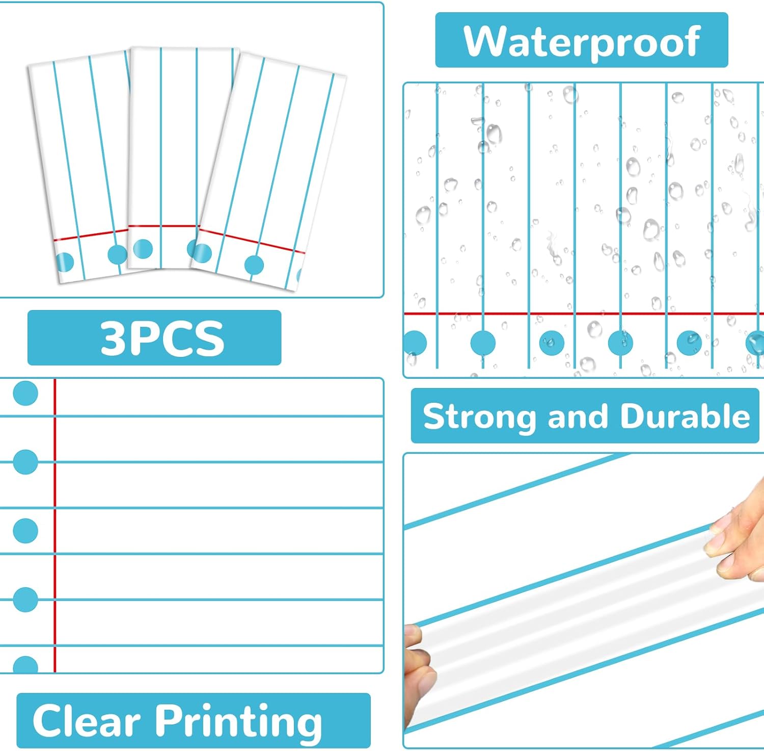 3PCS Back to School Tablecloths for Kids Welcome Back Gatherings Large Plastic Waterproof Notebook Cover Decor Supplies