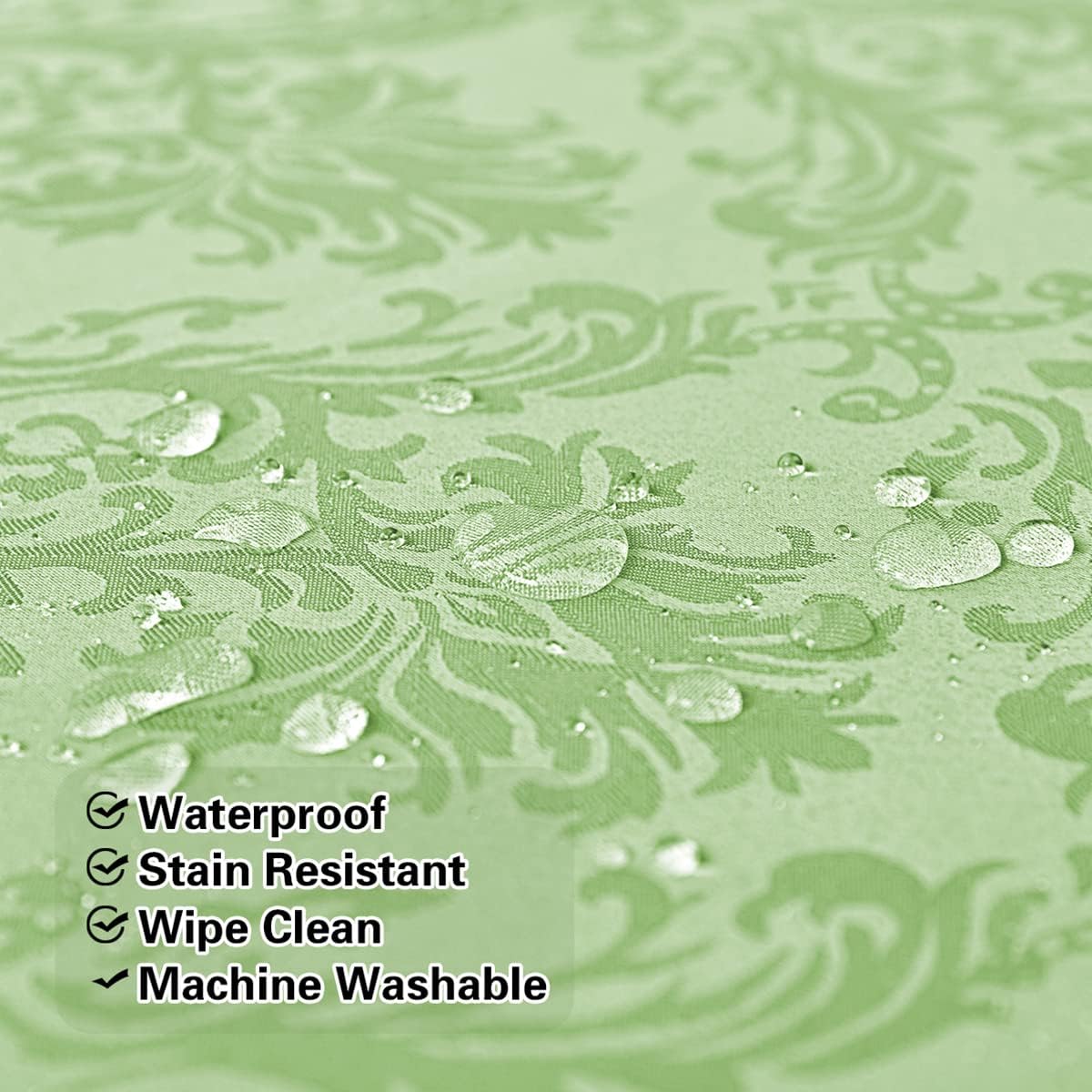 SASTYBALE Damask Tablecloth 52x70 Inch Light Green