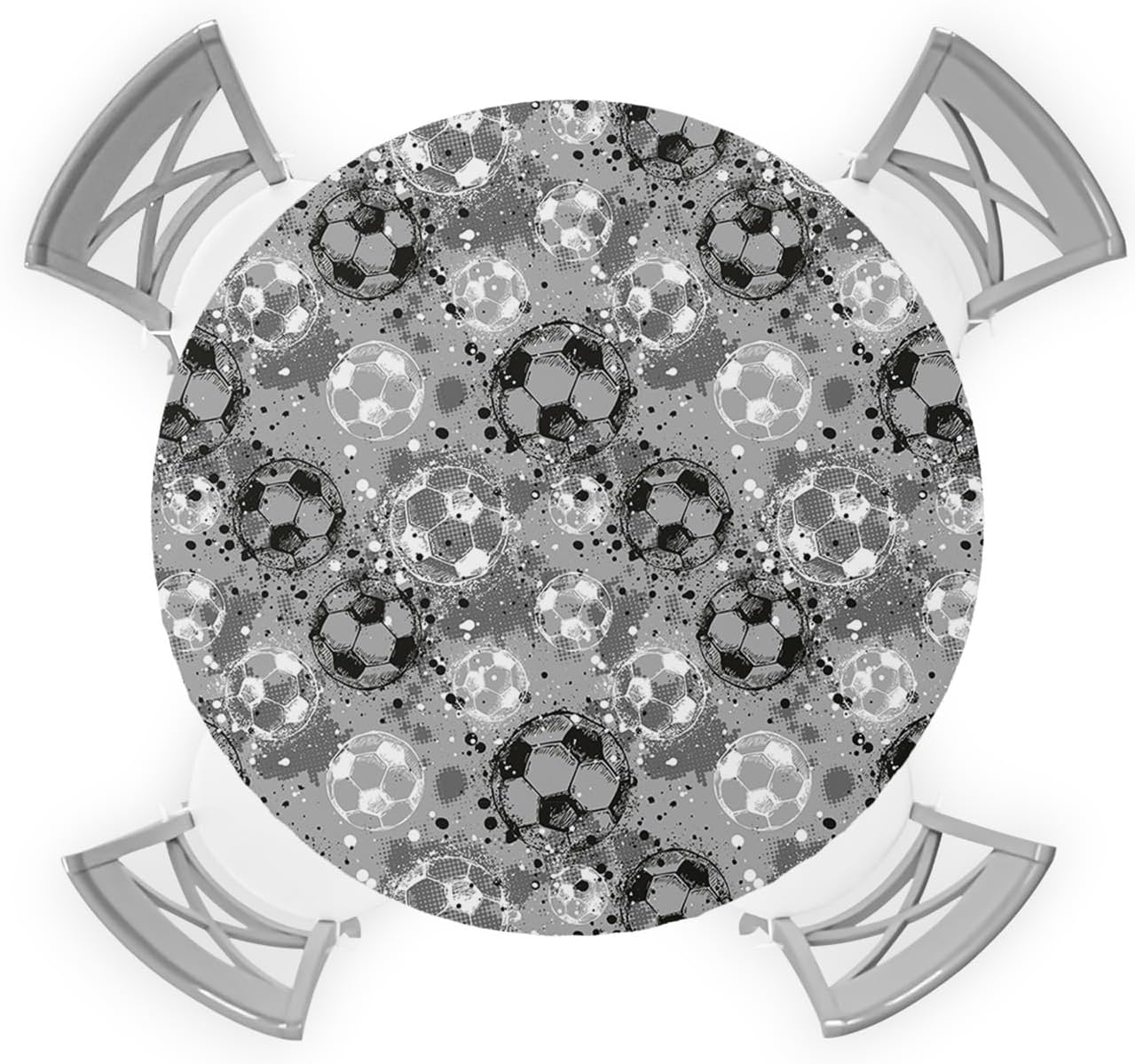 ZOE GARDEN Abstract Football Round Waterproof Table Cover