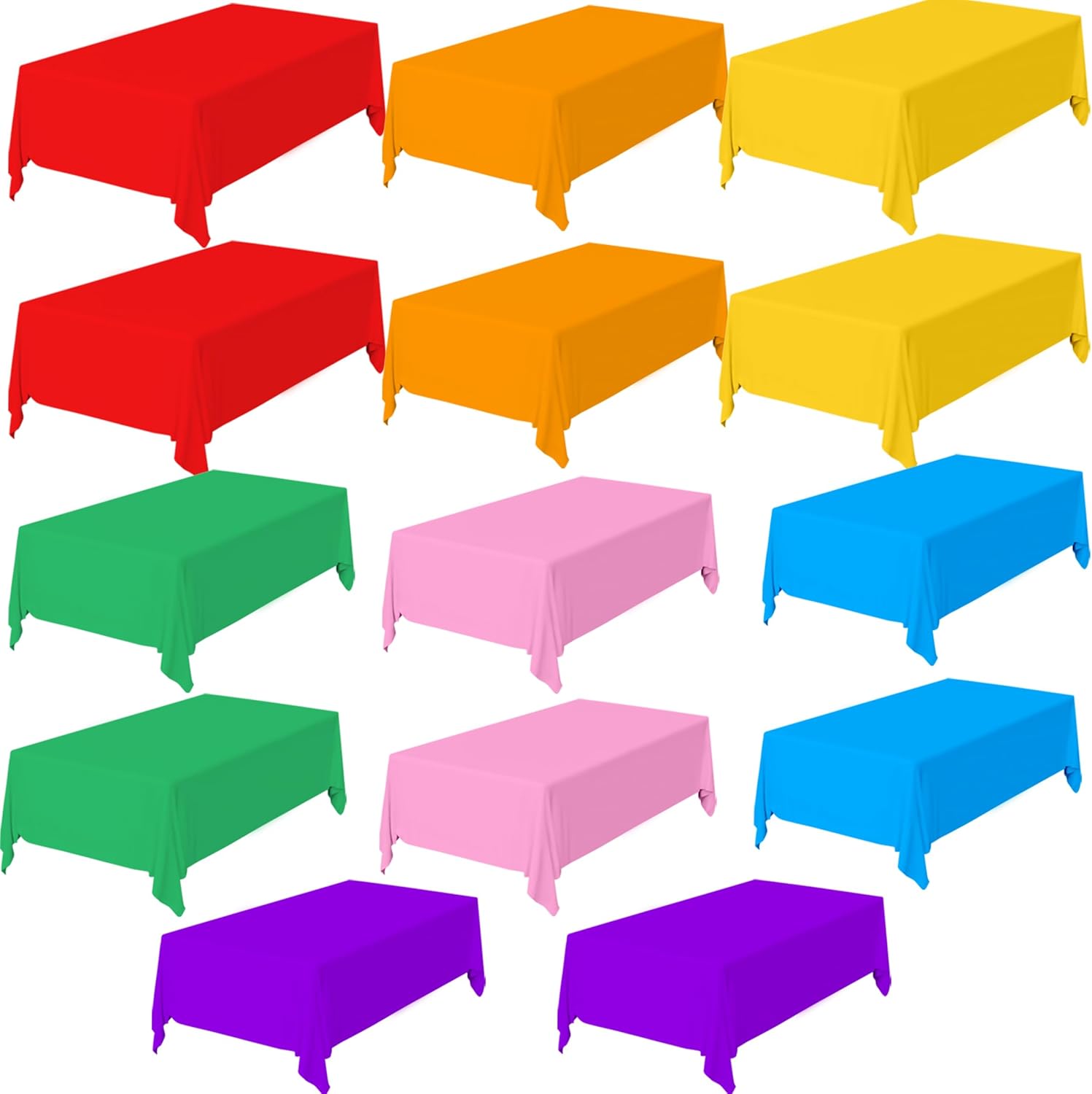 14 Packs Rainbow Plastic Tablecloths for Parties