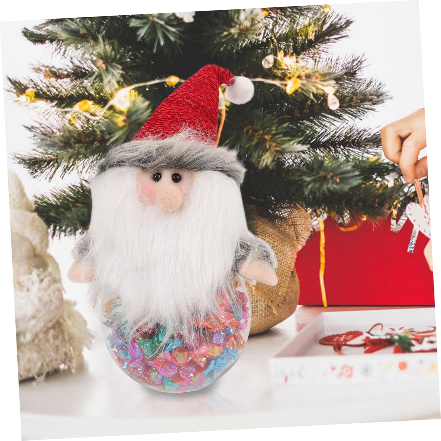 Gadpiparty Christmas Candy Jar with Snowman and Reindeer Design