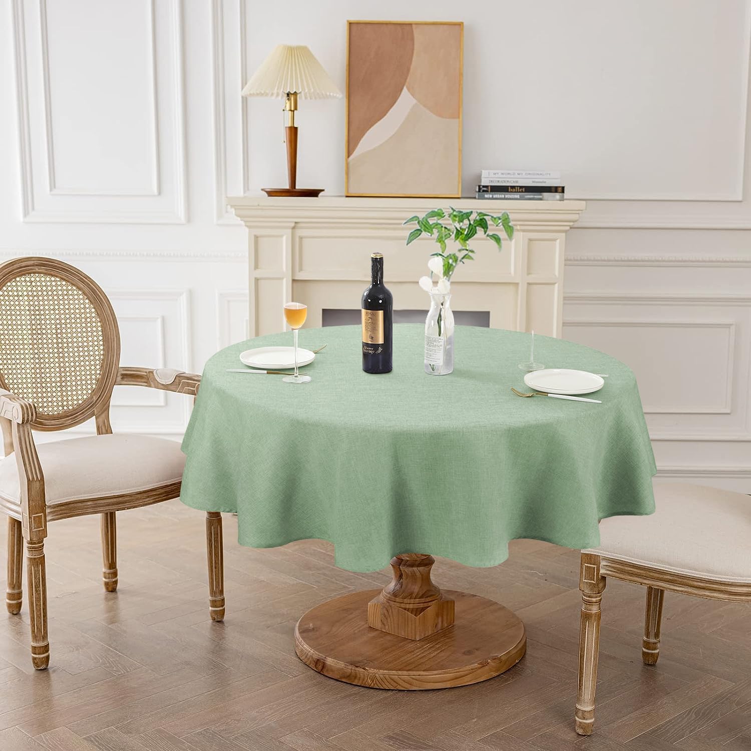 Textured 50 Inch Round Tablecloth - Waterproof Wipeable