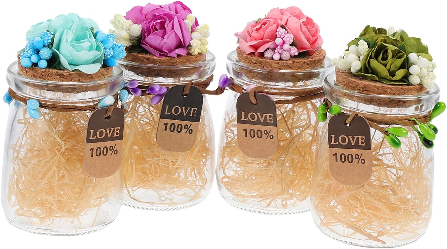 PRETYZOOM 4pcs Candy Bottles Assorted Containers for Weddings Parties and Crafts