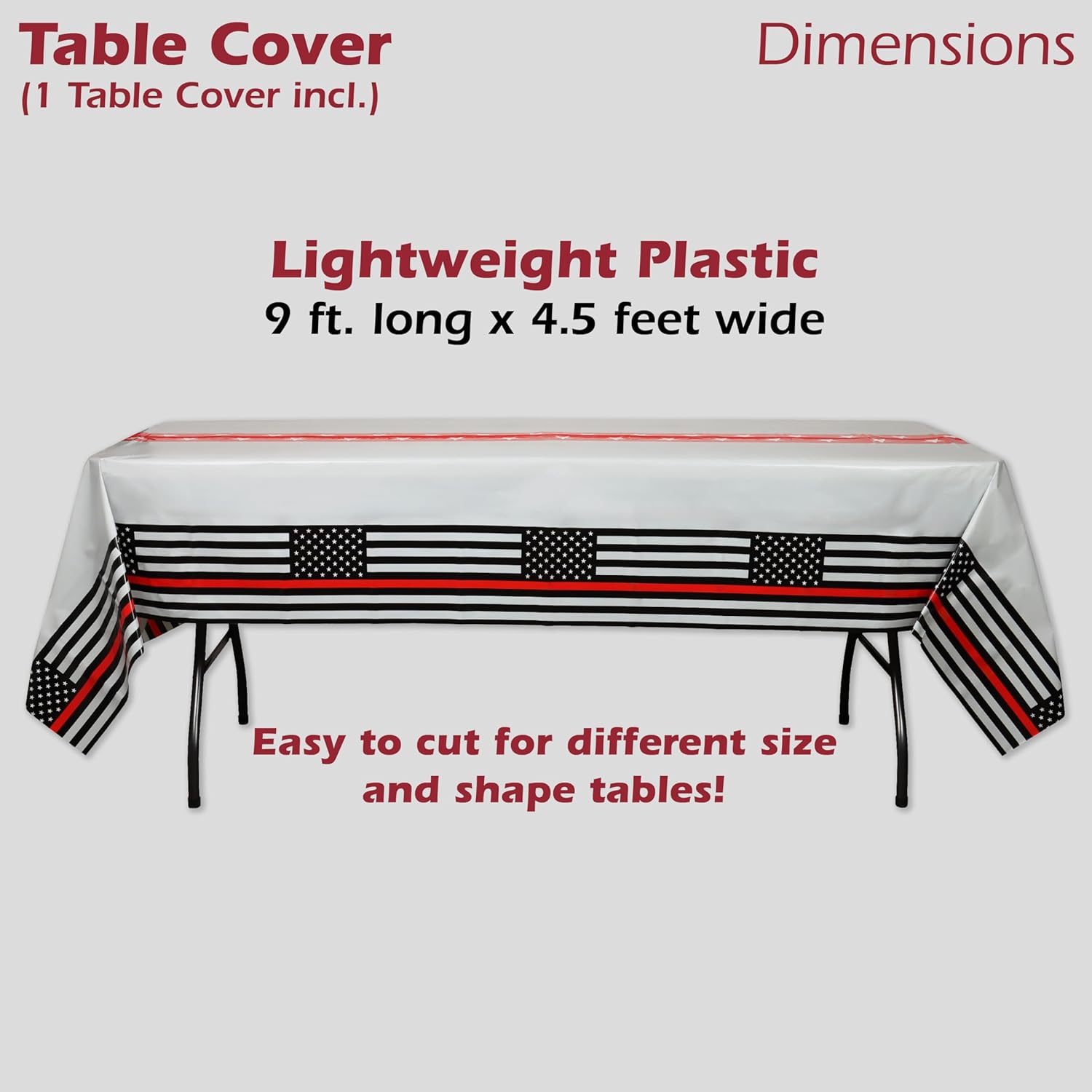 Havercamp Firefighter Tablecover 108x54in Red Line Decor