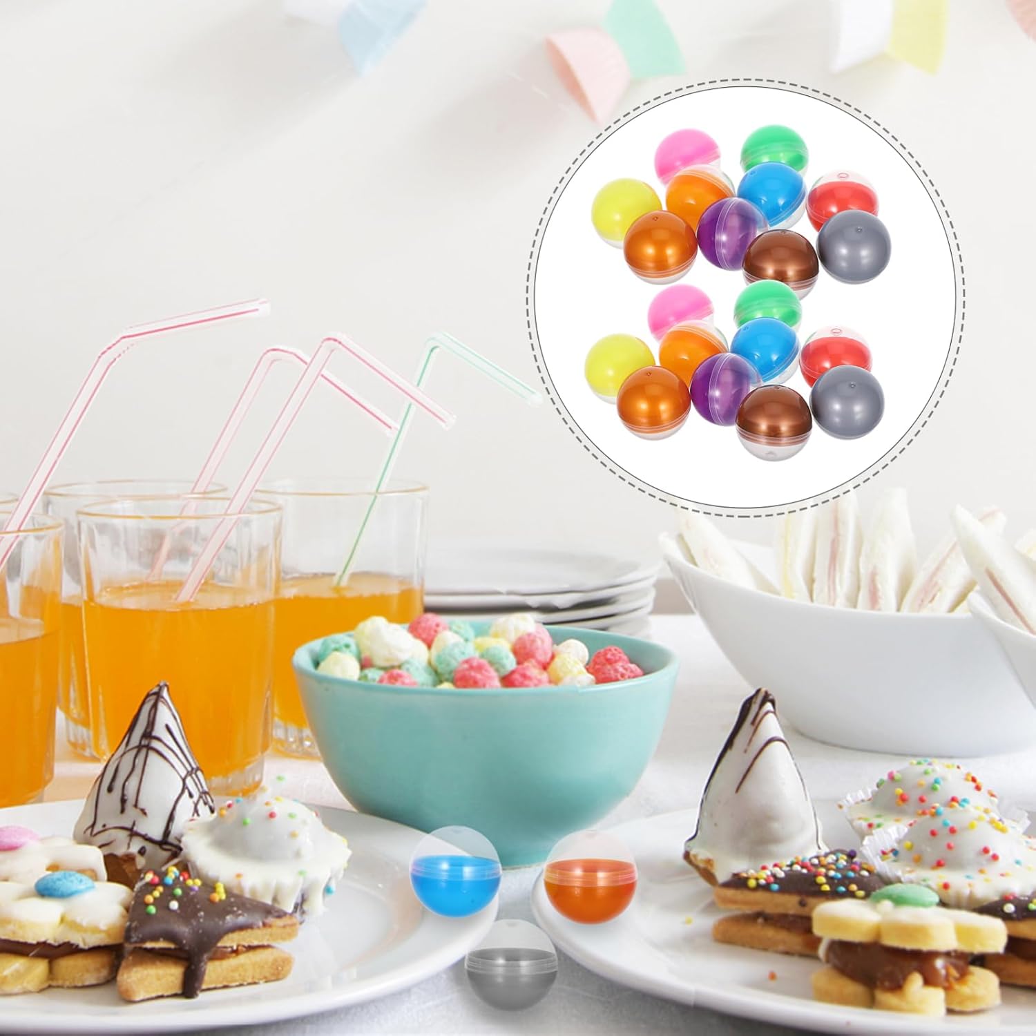 50pcs Vending Machine Capsule Balls 12 Inch Refillable Plastic Candy Container Party Favor Egg Macaron Color