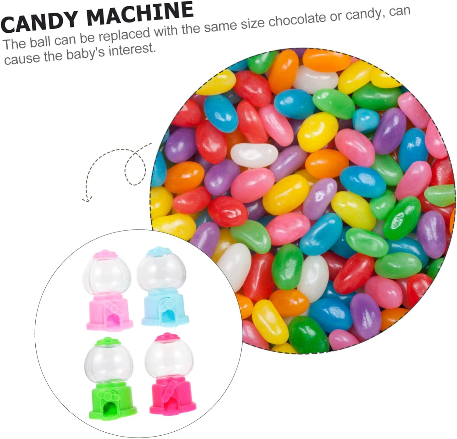 4pcs Gumball Machine Candy Capsules Toy for Kids and Parties