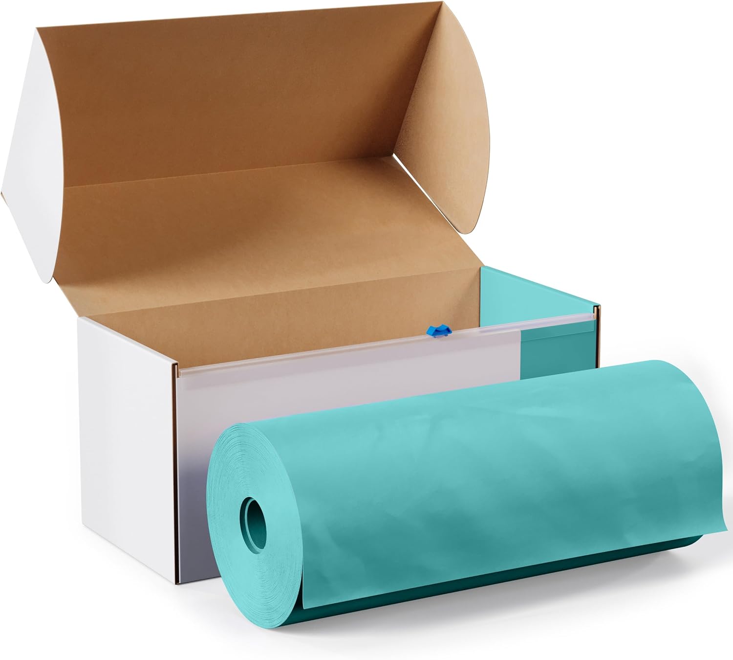 Exquisite Party Solids Aqua Plastic Table Cover Roll