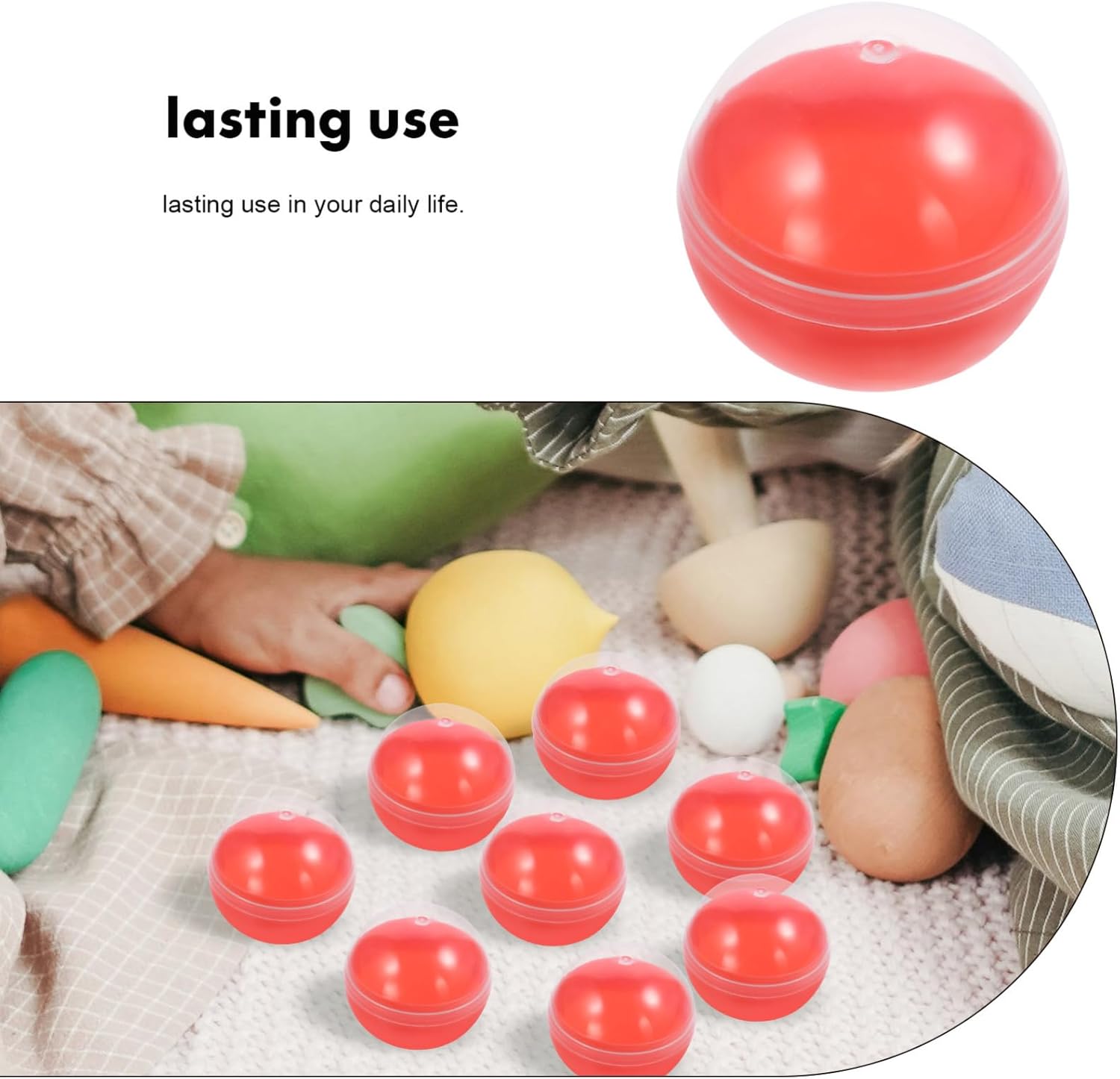 50pcs Empty Gumball Machine Capsules Plastic Balls for Party Favor Candy Container