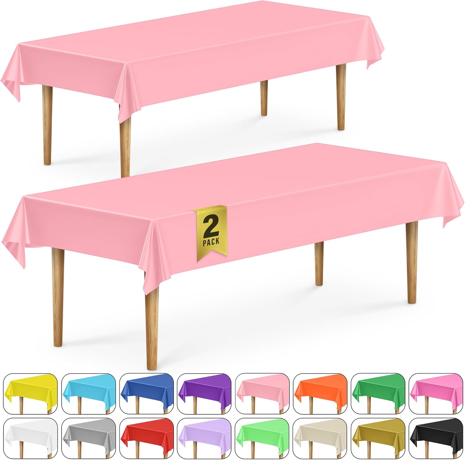 DecorRack 2 Rectangular Tablecloths Light Pink