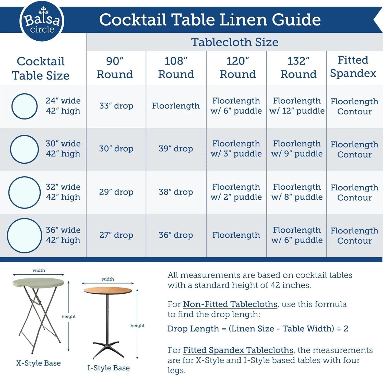 Balsa Circle 36-Inch Nude Cocktail Spandex Tablecloth