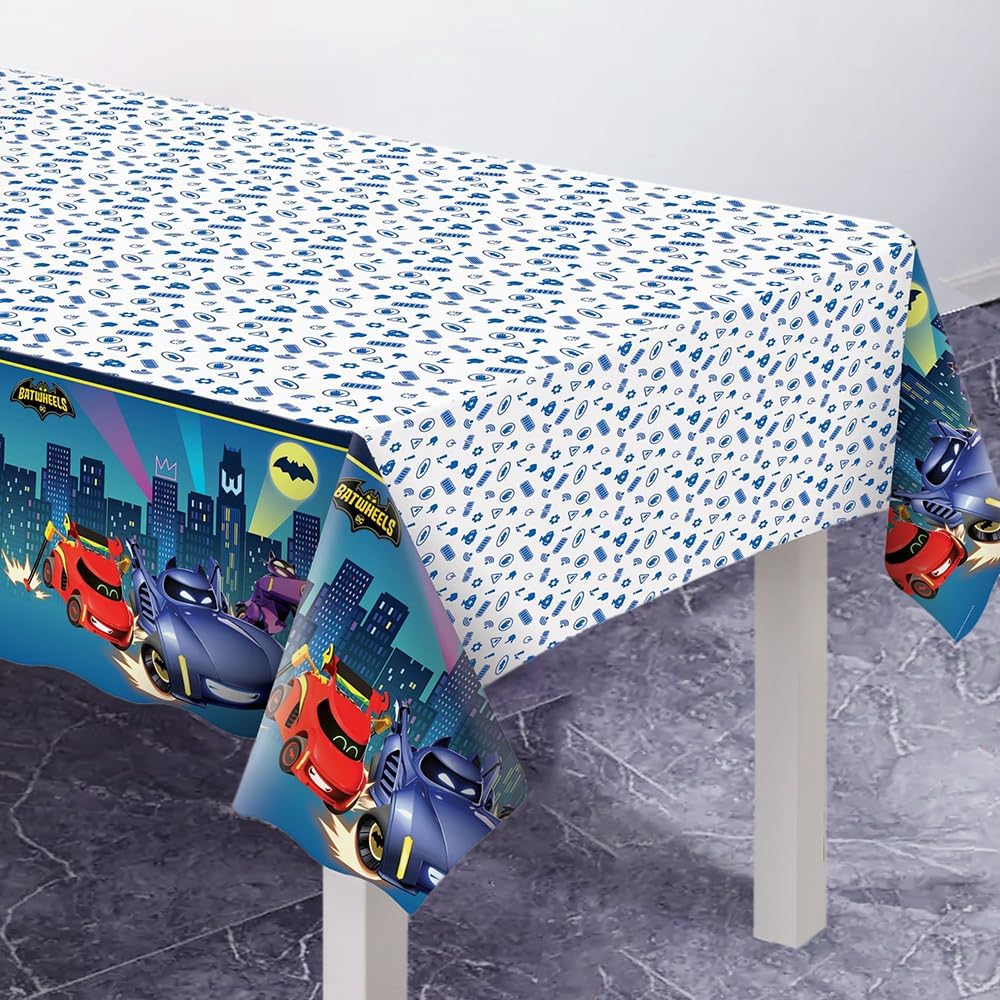 Amscan Multicolor Bat Wheels Table Cover 54x96