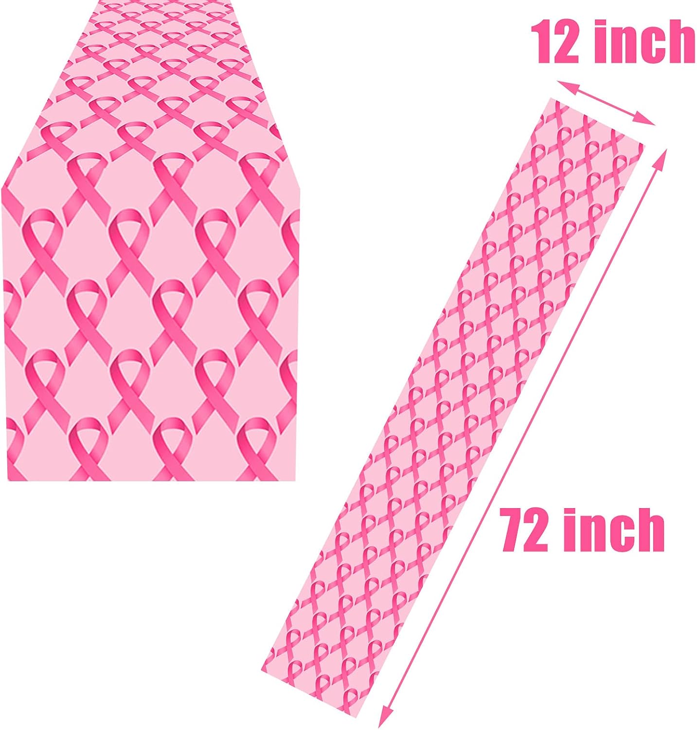 CupaPlay Pink Ribbon Table Runner - Breast Cancer Awareness Decor