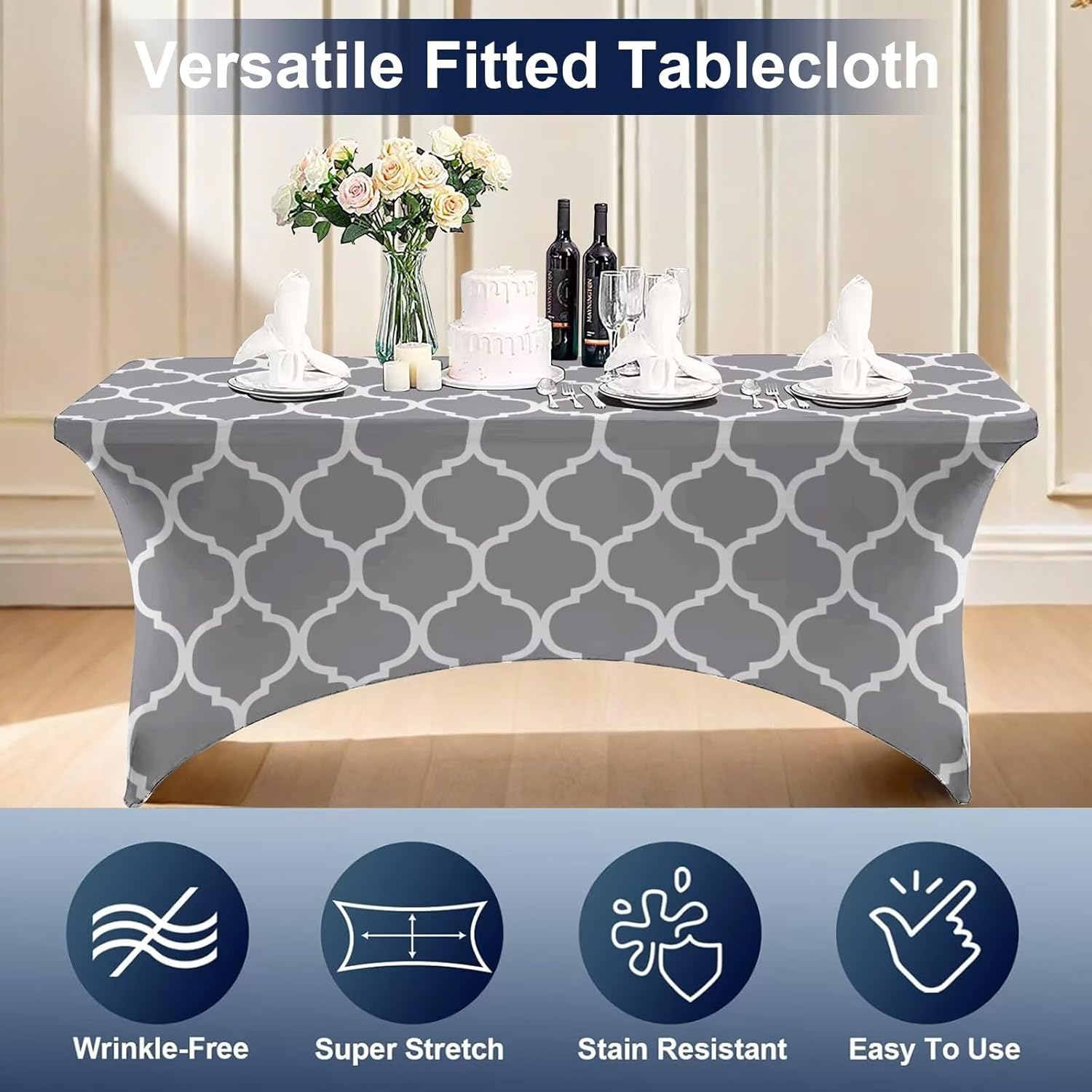 NILUOH 2 Pack 6FT Spandex Tablecloths