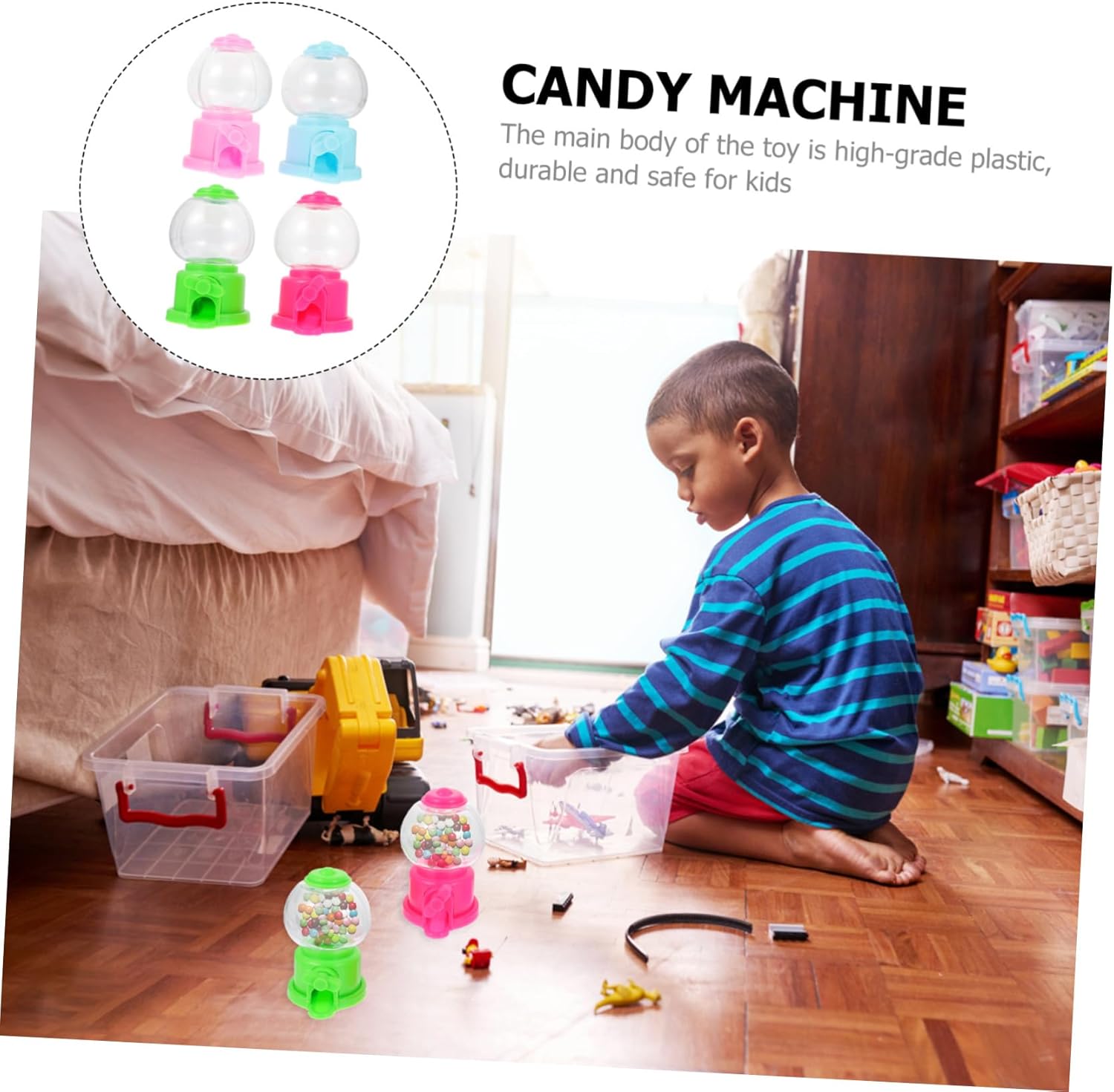 4pcs Gumball Machine Candy Capsules Toy for Kids and Parties