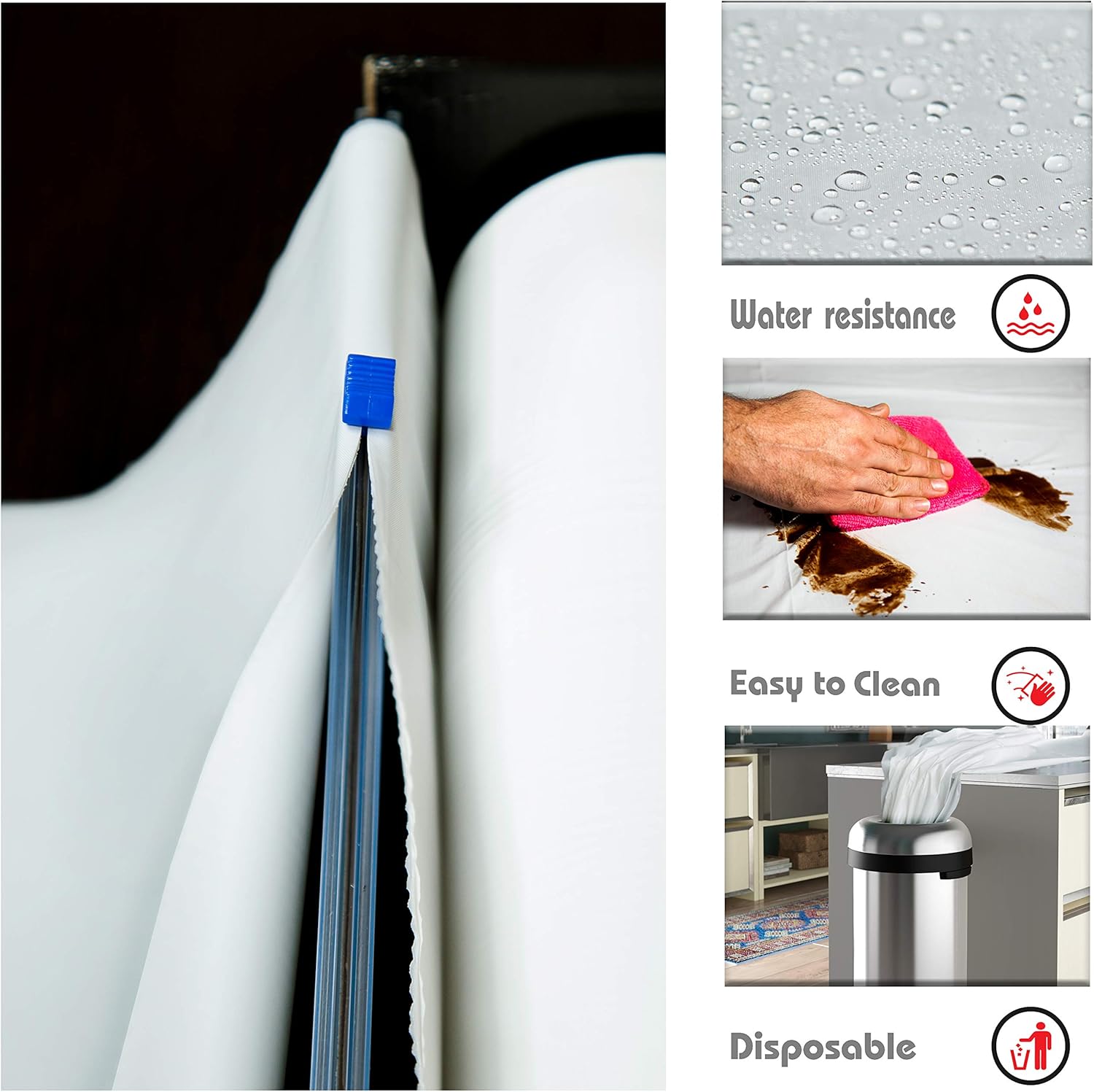 300 ft White Premium Disposable Waterproof Table Cloth Rolls for Outdoor Events