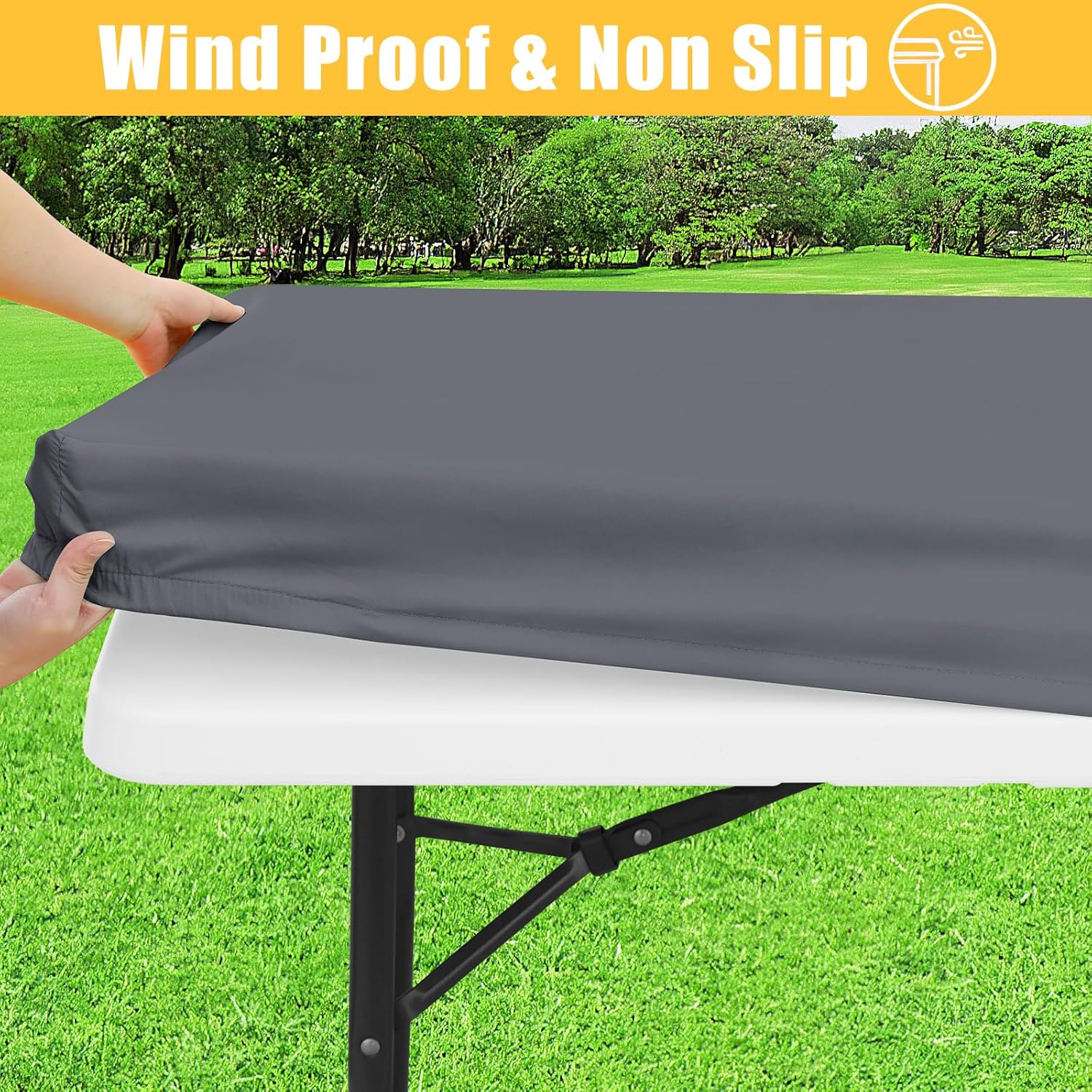 Spotjoy Rectangle Tablecloth Waterproof 30x72 for 6 Foot Folding Tables