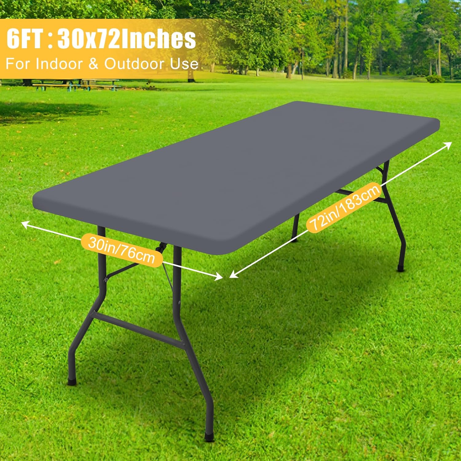 Spotjoy Rectangle Tablecloth Waterproof 30x72 for 6 Foot Folding Tables