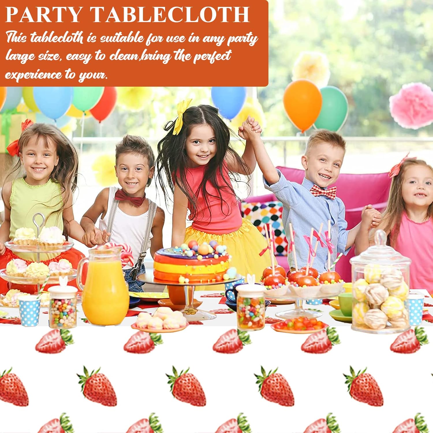Strawberry Themed Party Tablecloth for Home Decor