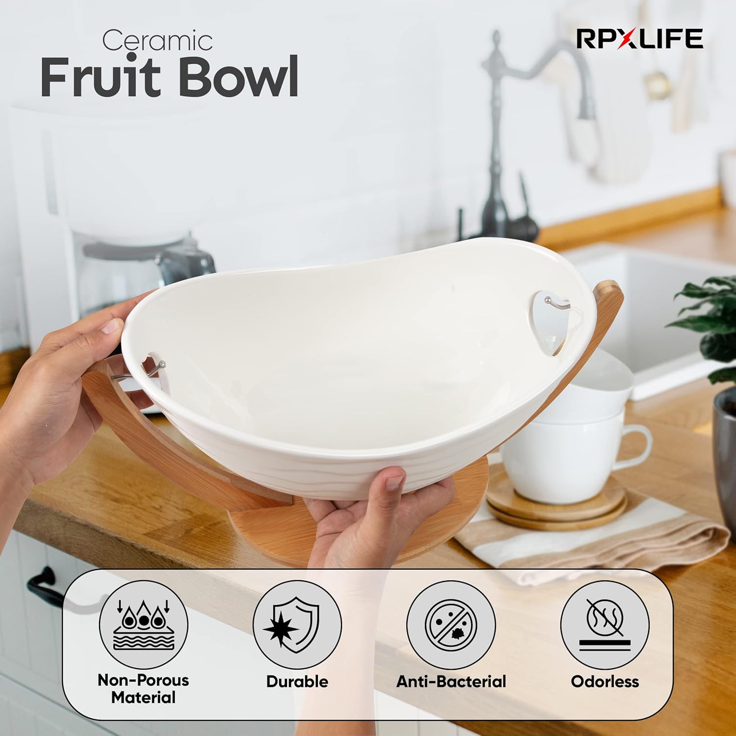 Modern 13 Footed Ceramic Fruit Bowl for Home Decor