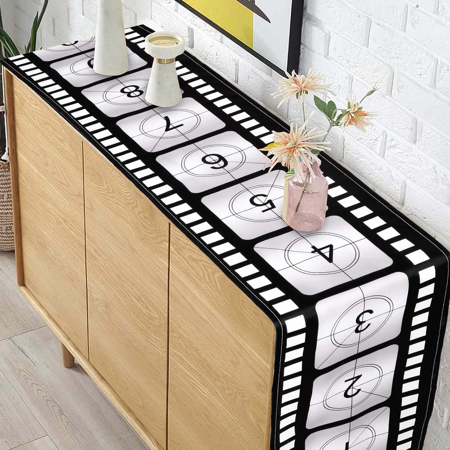 Breling 12 x 72 Inch Movie Night Table Runner 3 Pcs