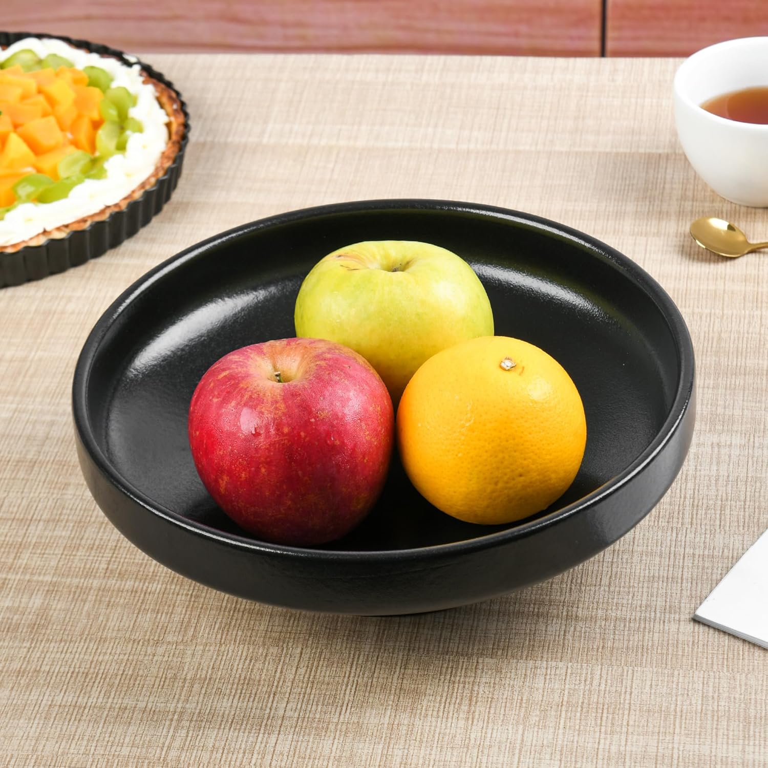 SLIVOUS Ceramic Fruit Bowl 102 Inch Black