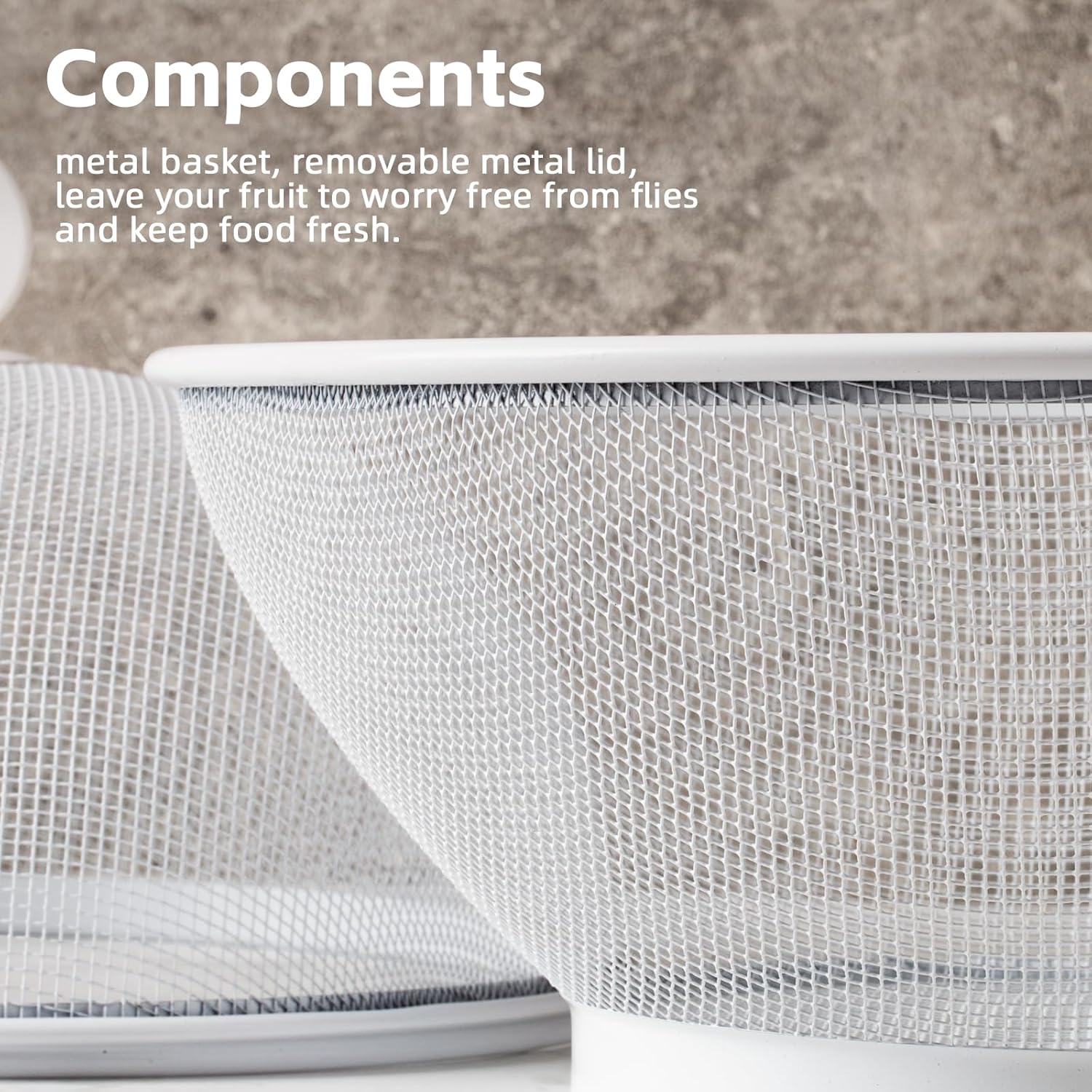 Toutrop 2Pcs Large Capacity Mesh Fruit Basket with Lid