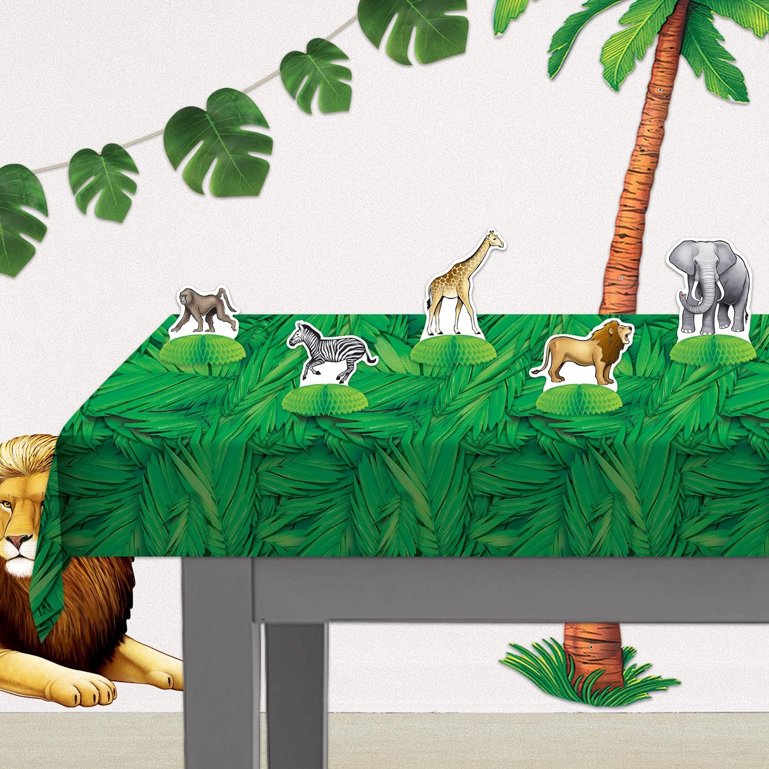 Beistle Palm Leaf Table Cover 54x108 In