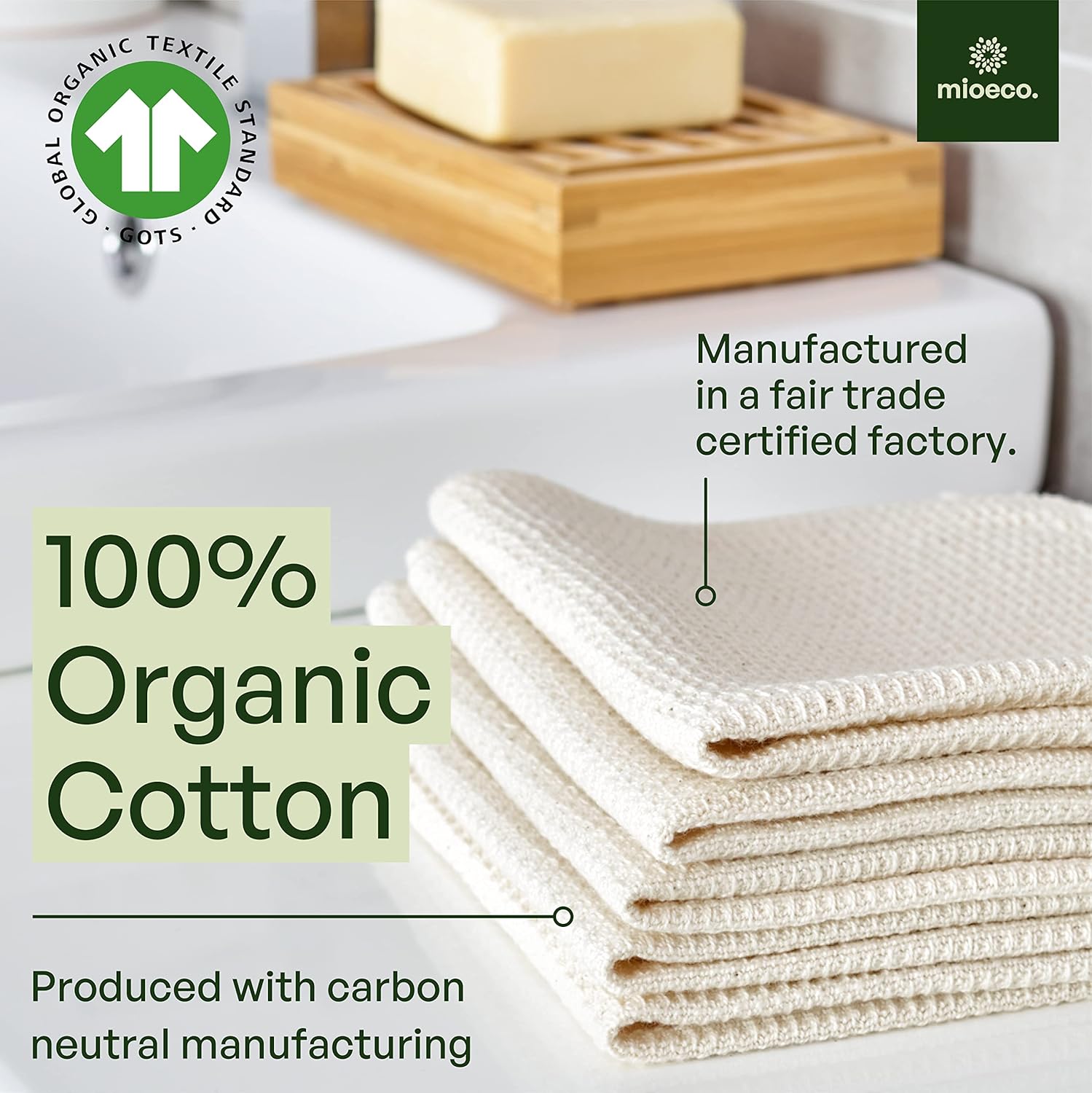 20 Pack Reusable Paper Towels - Eco Friendly - Thick Strong Dish Cloths