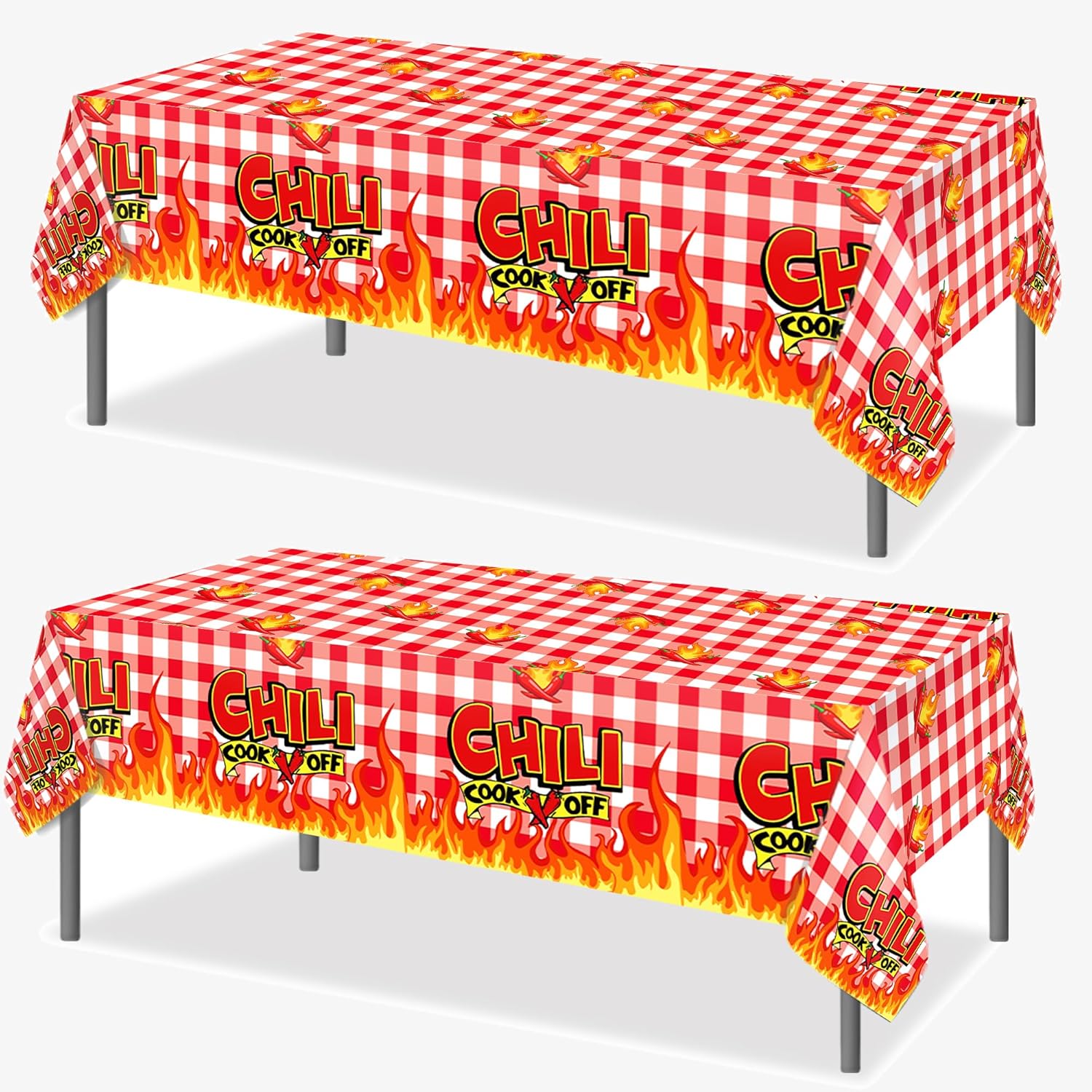 Chili Party Tablecloths 2 Pcs for Cook Off Decorations