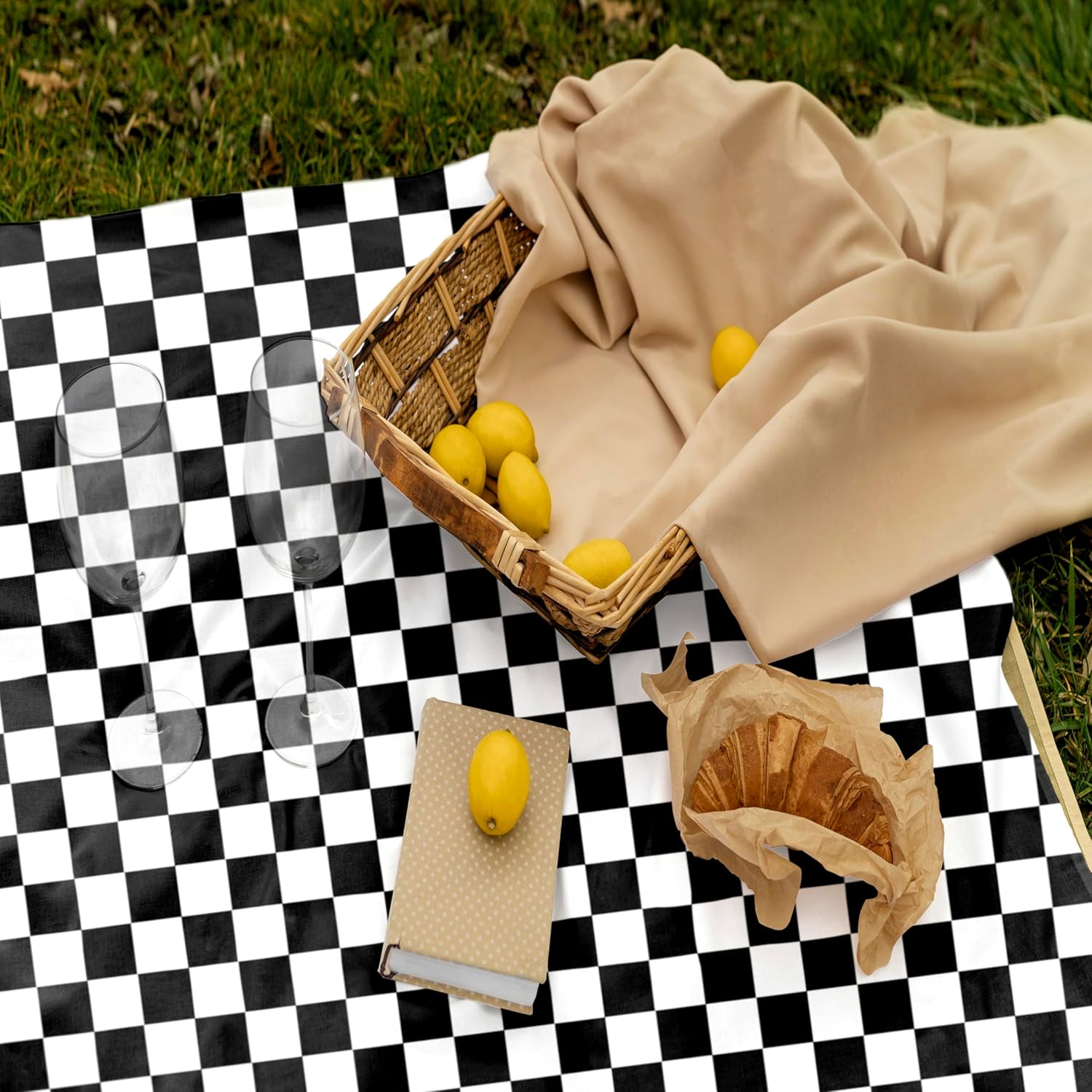 3 Pack Black and White Checkered Tablecloths for Parties