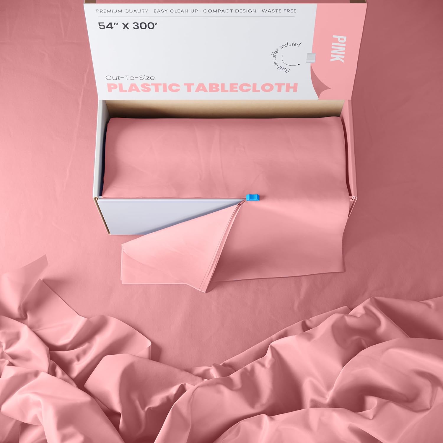 Exquisite Pink Plastic Table Cover Roll